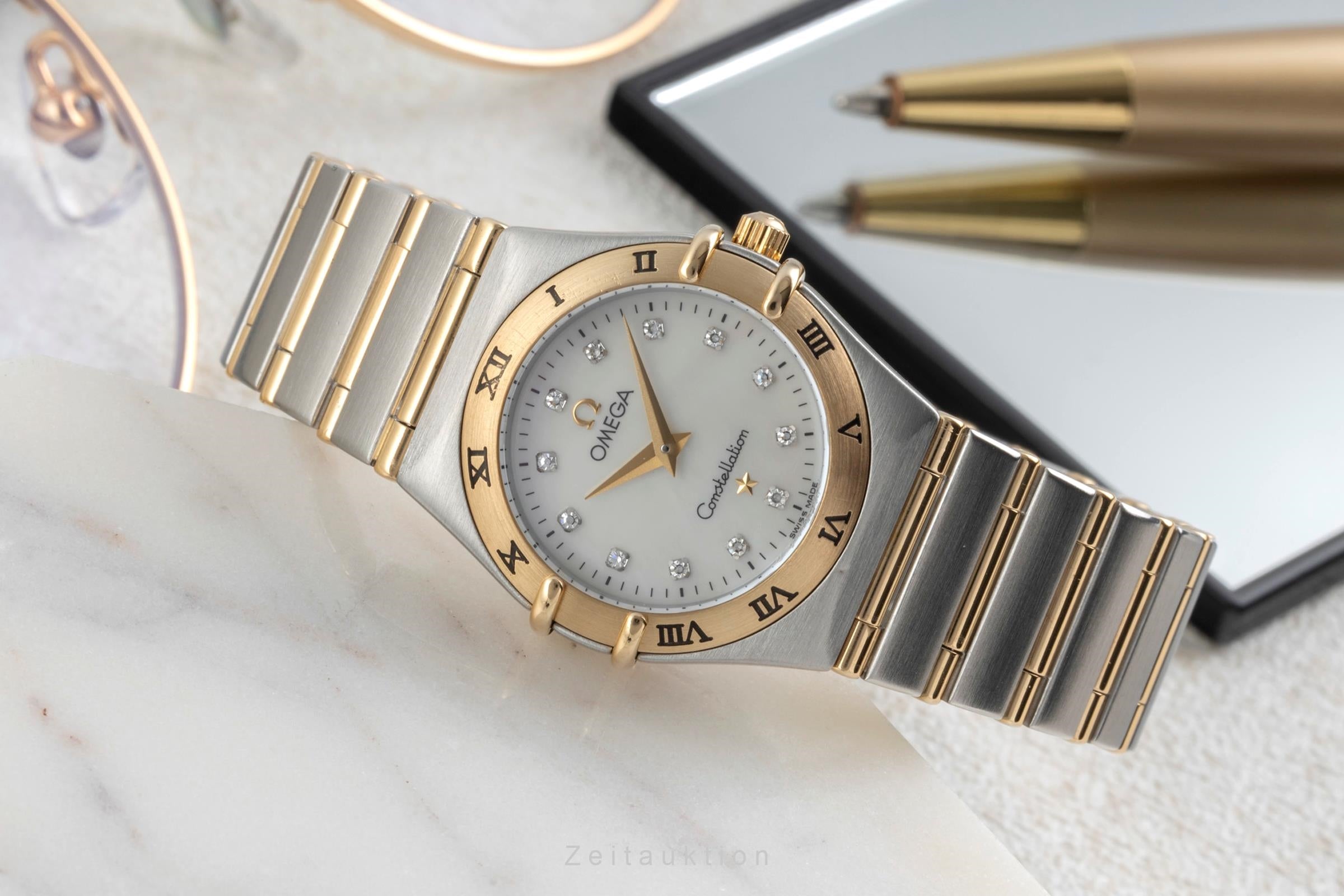 Omega Constellation acciaio / oro quarzo orologio da donna 1272.75.00  [2603779]
