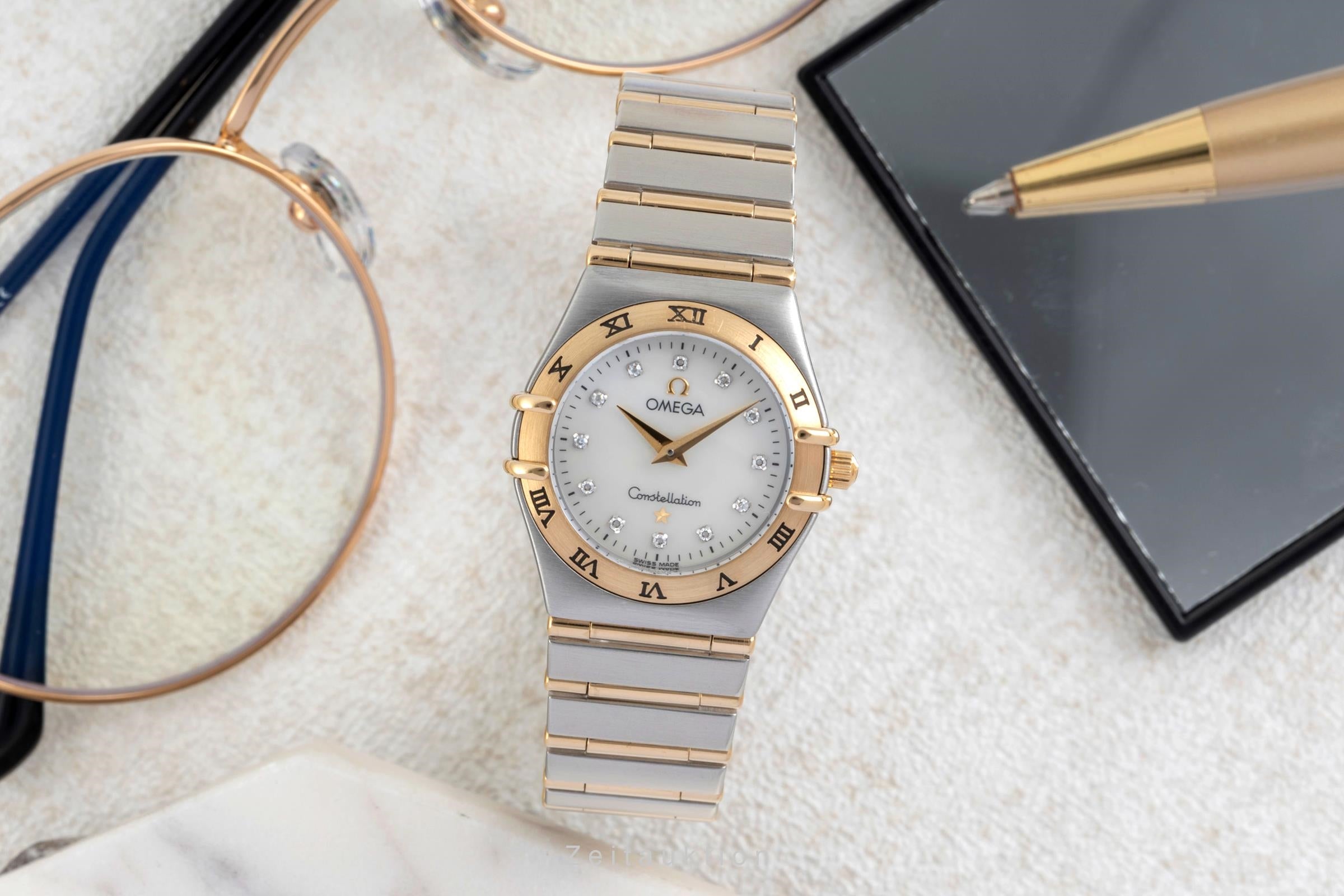 Omega Constellation acciaio / oro quarzo orologio da donna 1272.75.00  [2603779]