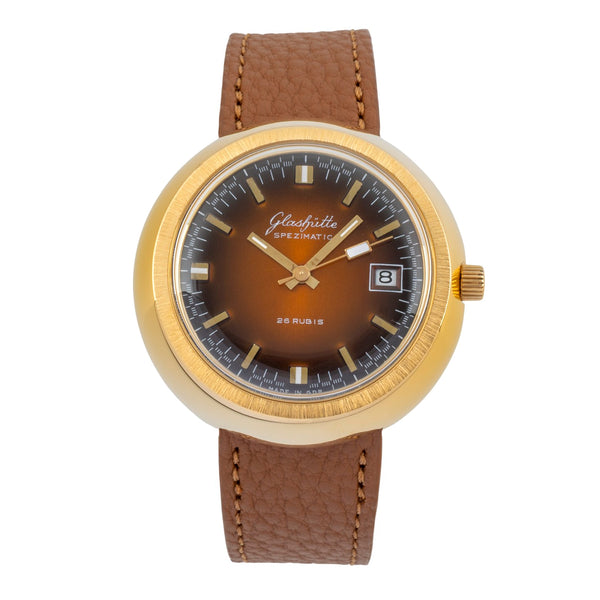 Glashütte Spezimatic latón bañado en oro automático reloj para caballeros Vintage  [2603803]