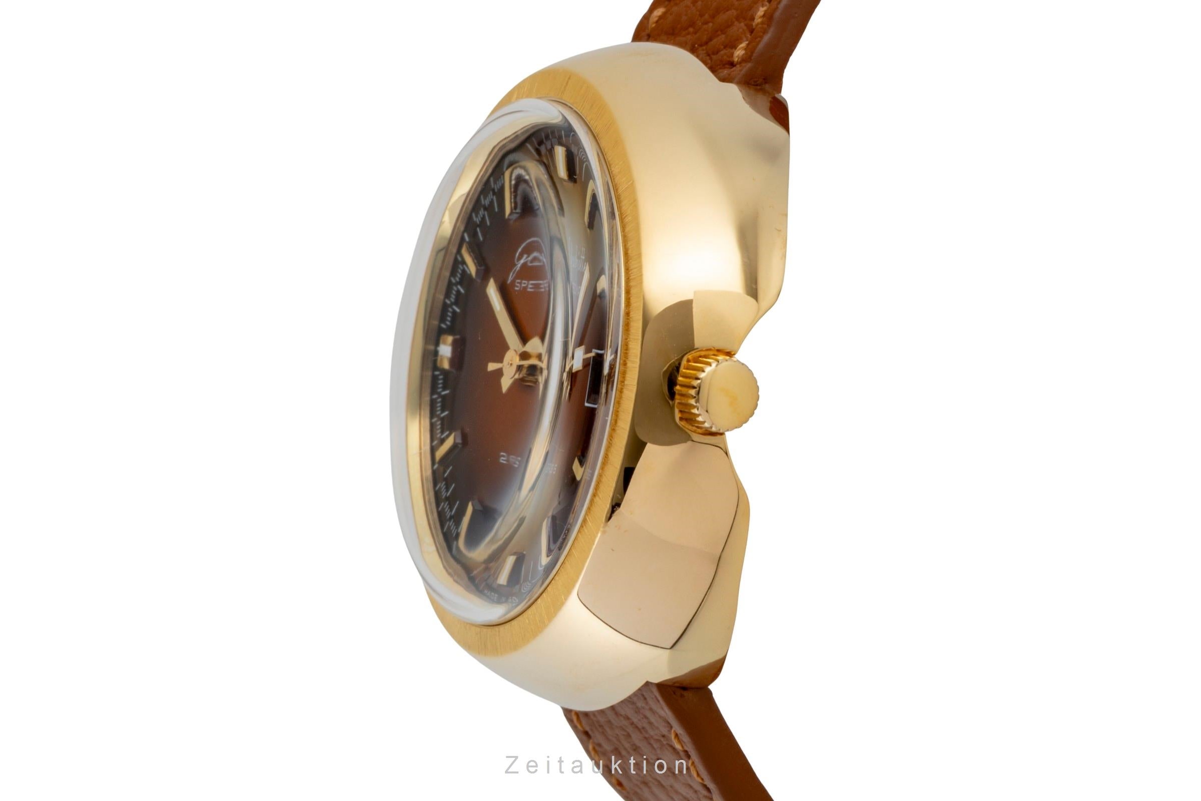 Glashütte Spezimatic latón bañado en oro automático reloj para caballeros Vintage  [2603803]