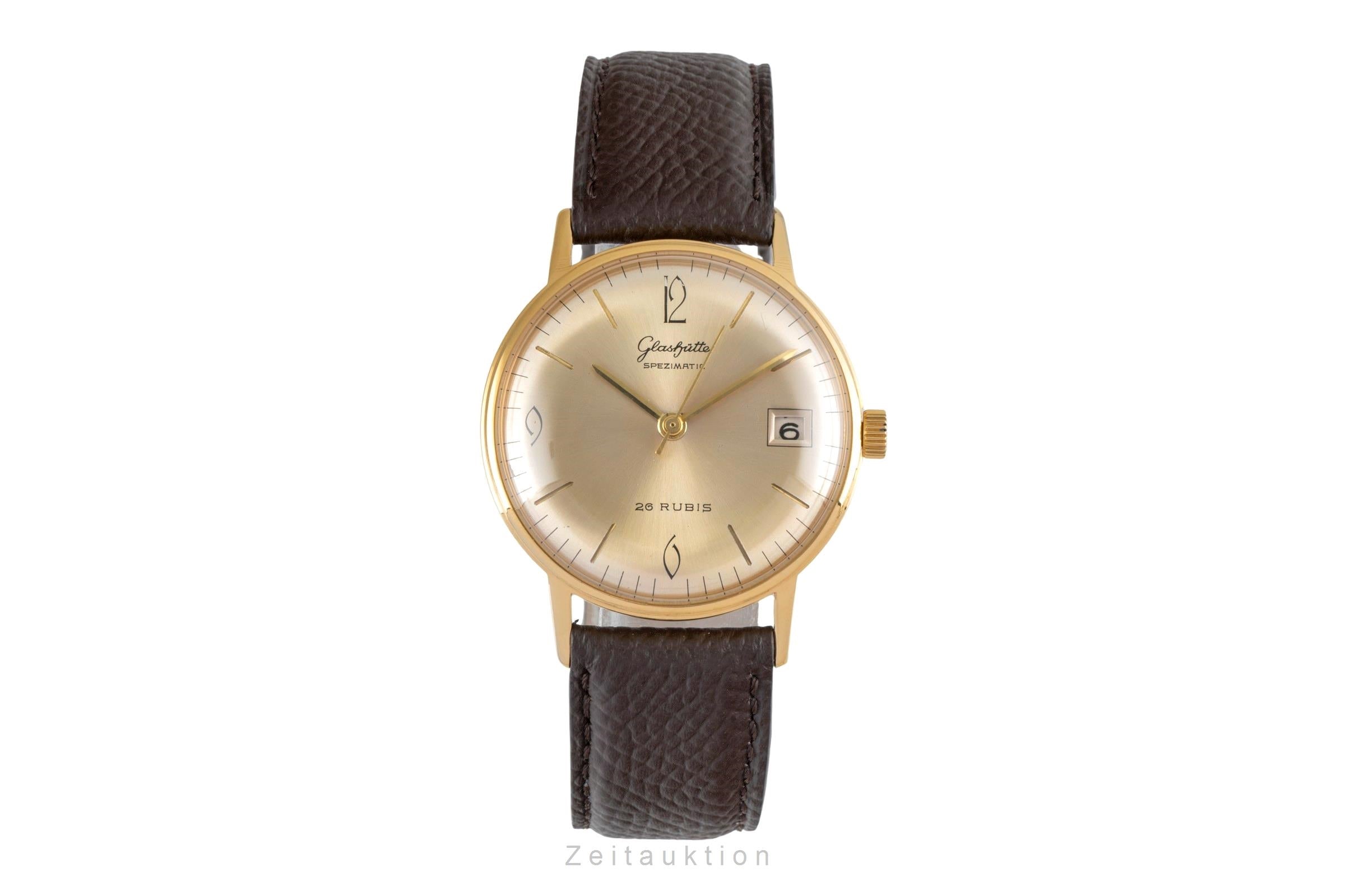 Glashütte Spezimatic latón bañado en oro automático reloj para caballeros Vintage  [2603804]