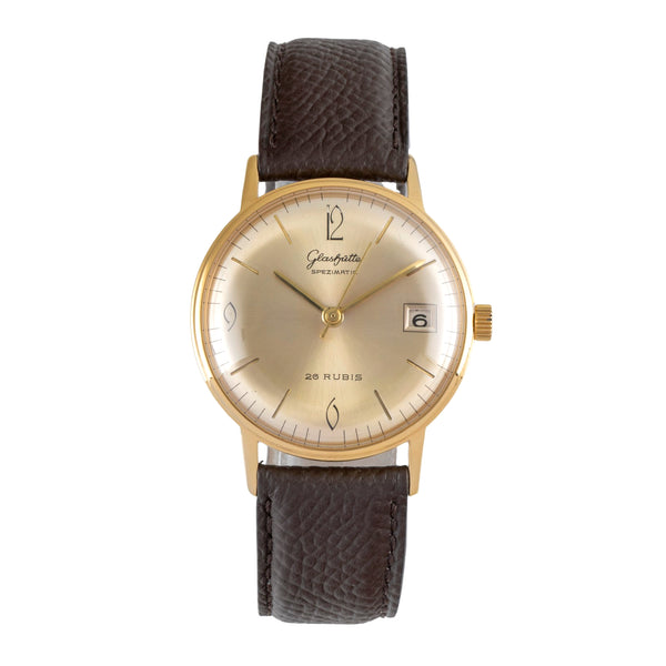 Glashütte Spezimatic latón bañado en oro automático reloj para caballeros Vintage  [2603804]