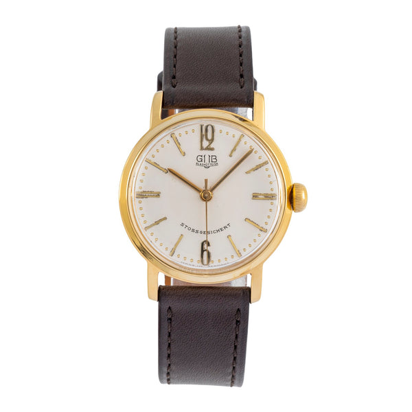 Glashütte latón bañado en oro cuerda manual reloj para caballeros Vintage  [2603817]