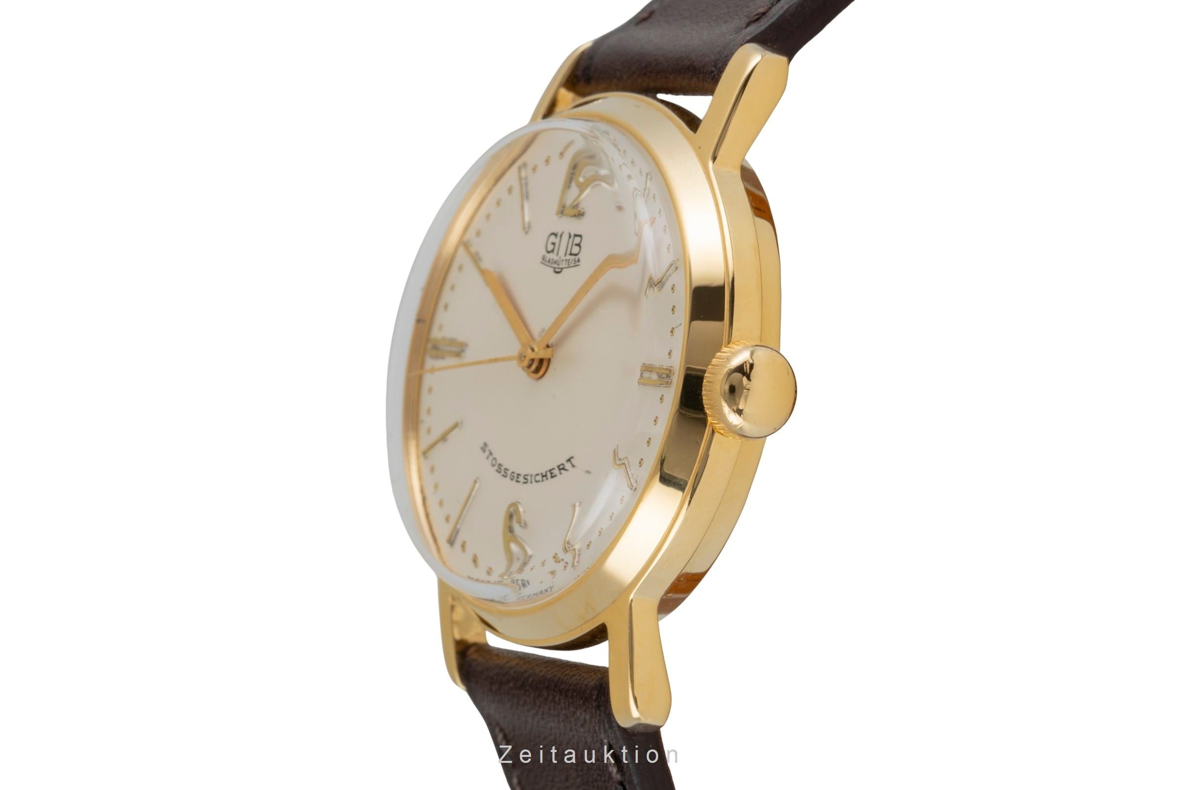 Glashütte latón bañado en oro cuerda manual reloj para caballeros Vintage  [2603817]