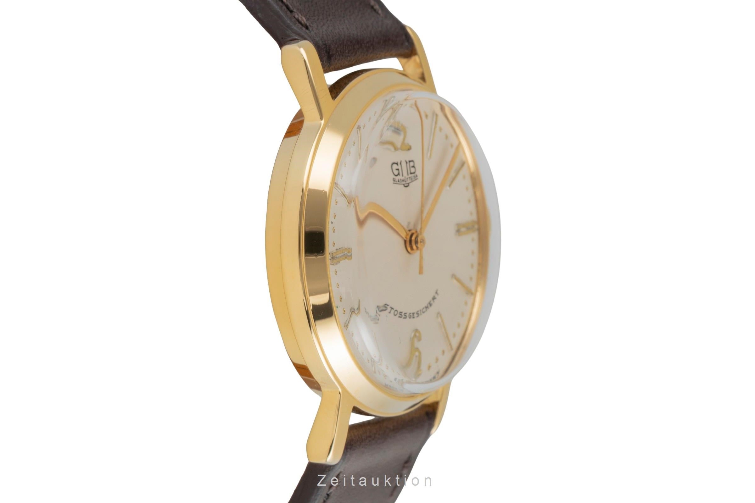 Glashütte latón bañado en oro cuerda manual reloj para caballeros Vintage  [2603817]