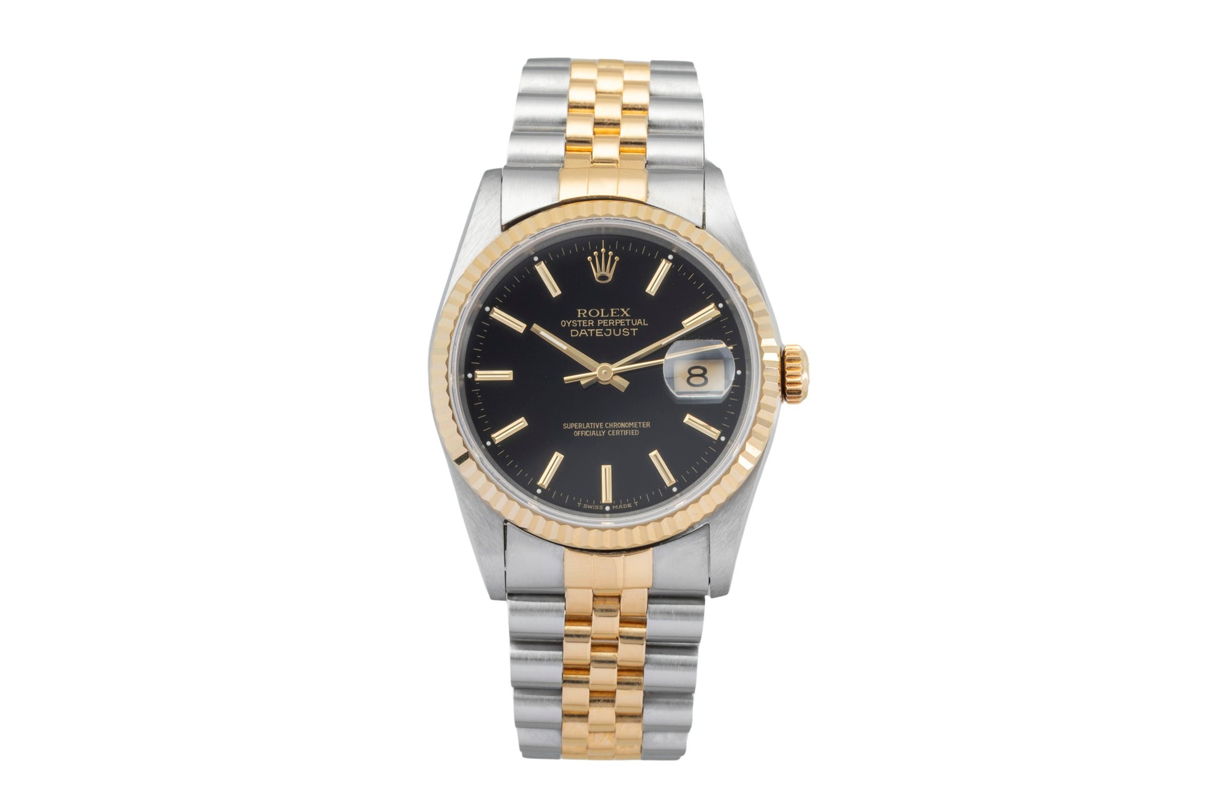 Rolex Datejust 36 Black Dial Stahl / Gold Automatik Herrenuhr Ref. 16233 S-Serie [2603821]
