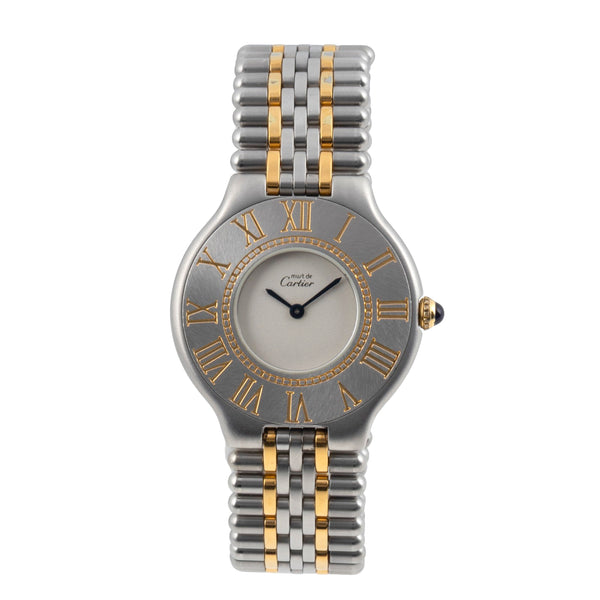 Cartier Must De Cartier 21 acciaio / dorato quarzo orologio da donna 9010  [2603825]