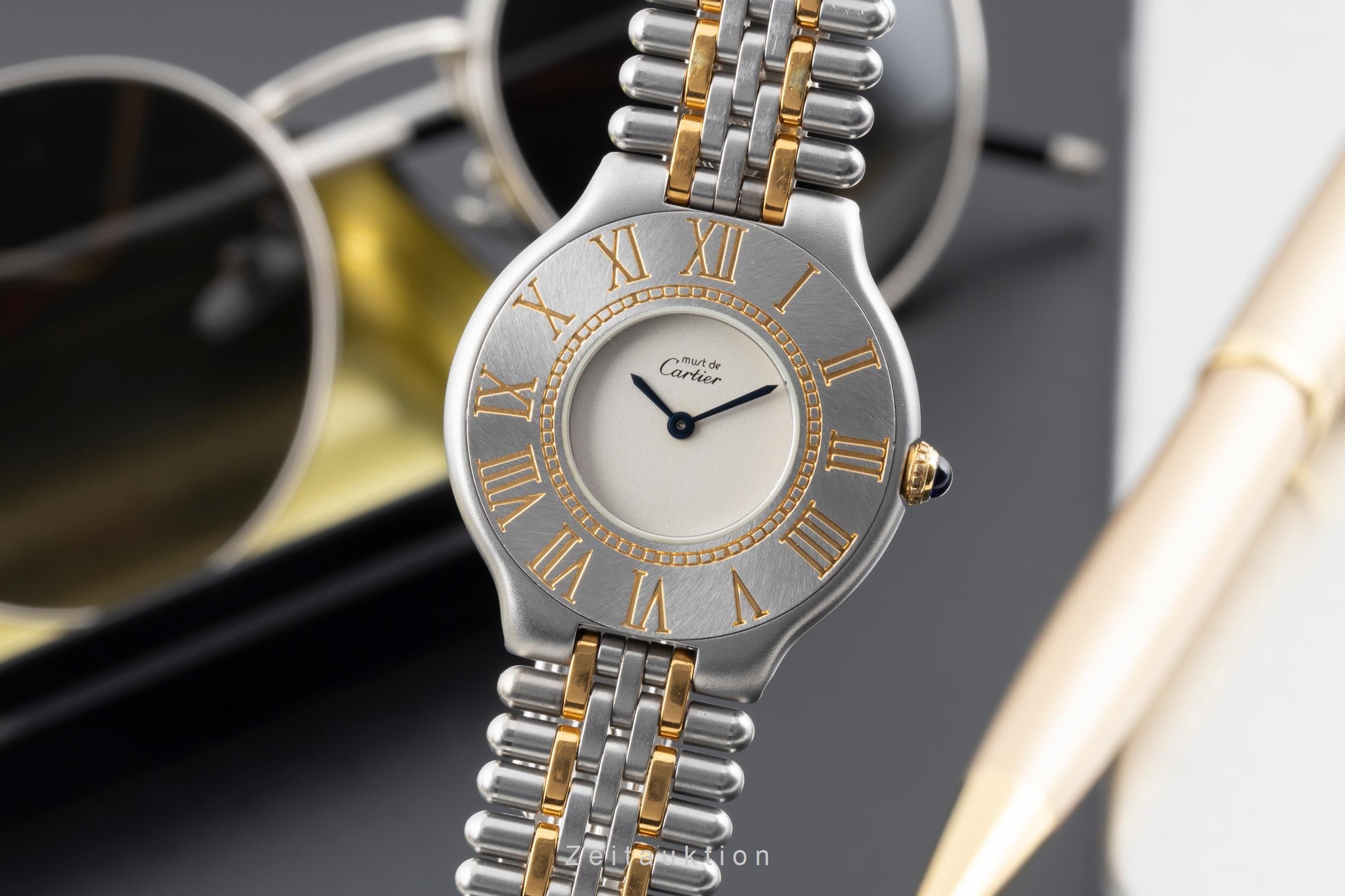 Cartier Must De Cartier 21 acciaio / dorato quarzo orologio da donna 9010  [2603825]