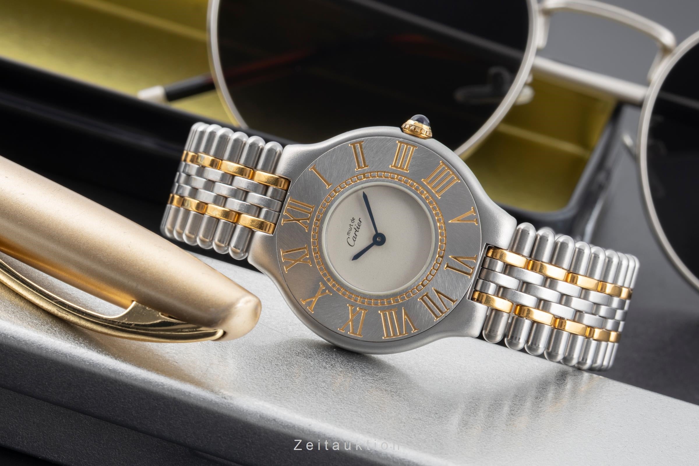 Cartier Must De Cartier 21 acciaio / dorato quarzo orologio da donna 9010  [2603825]