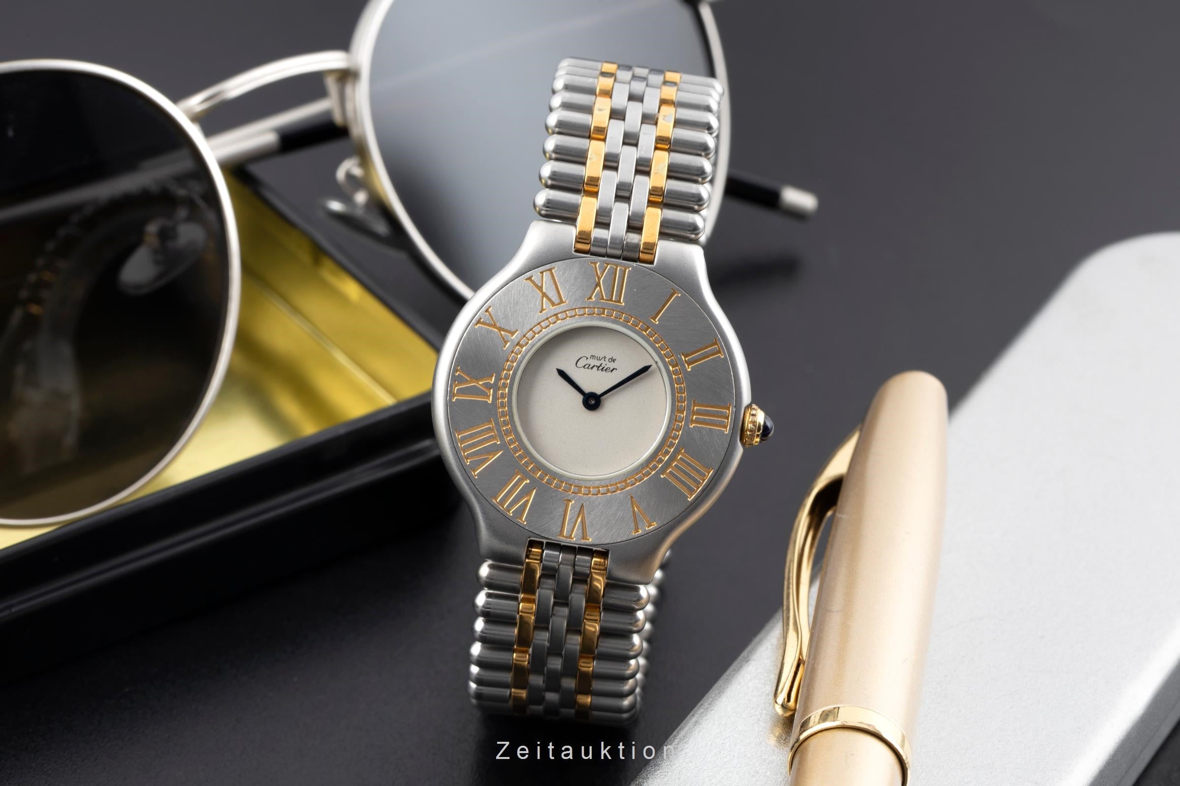 Cartier Must De Cartier 21 acciaio / dorato quarzo orologio da donna 9010  [2603825]