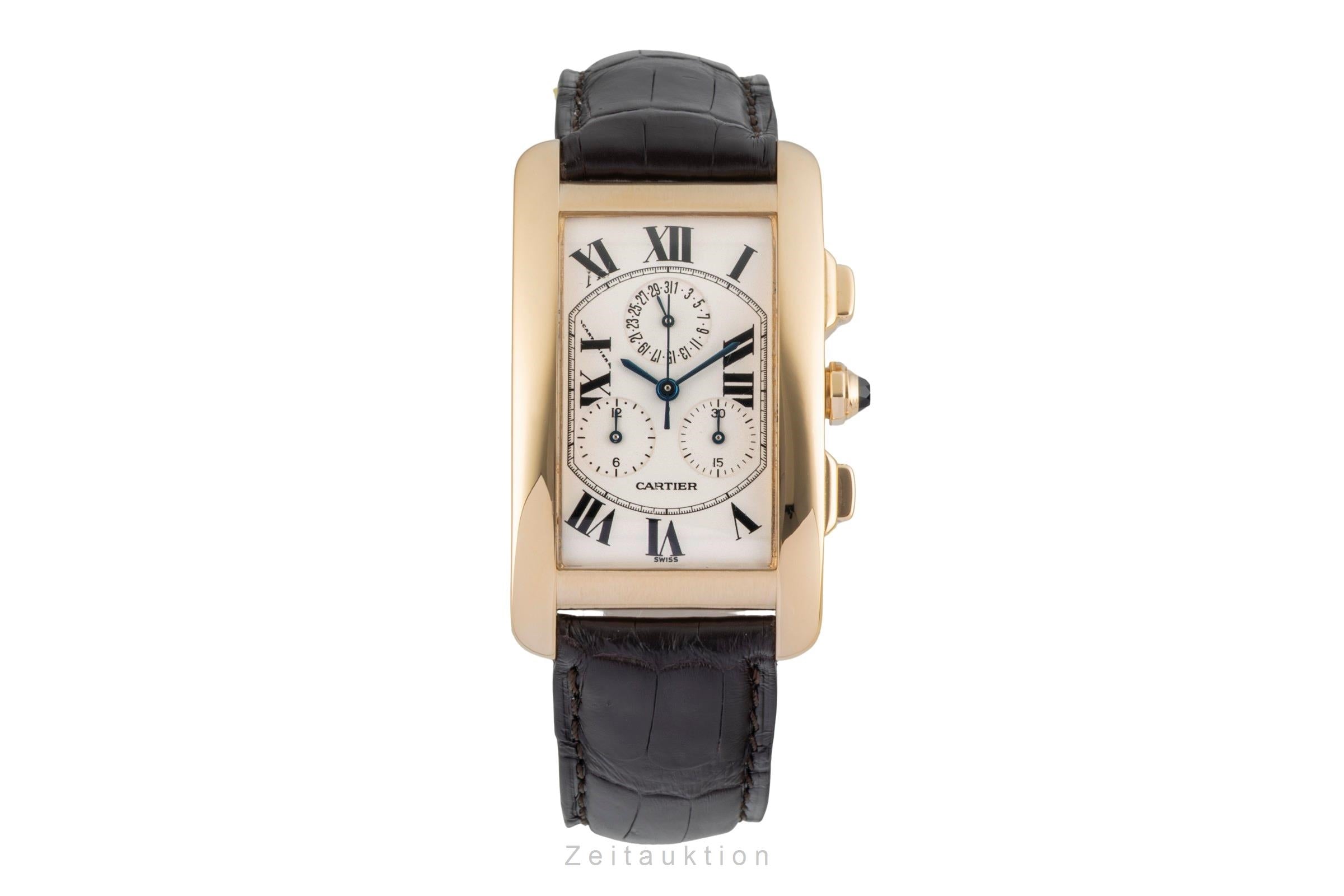 Cartier Tank Américaine cronógrafo oro de 18 quilates cuarzo reloj para caballeros W2601156  [2603835]