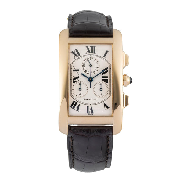 Cartier Tank Américaine cronógrafo oro de 18 quilates cuarzo reloj para caballeros W2601156  [2603835]