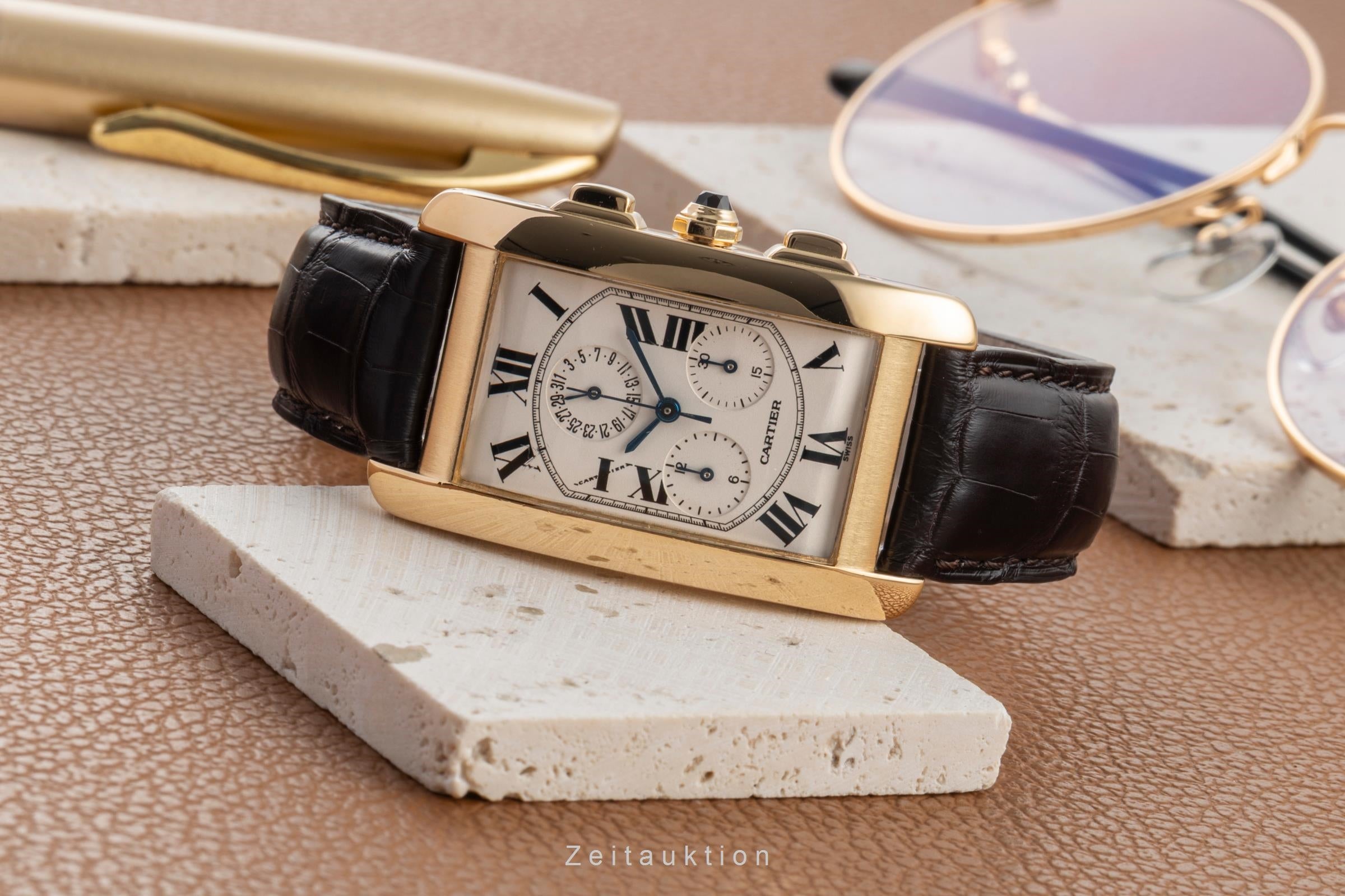 Cartier Tank Américaine cronógrafo oro de 18 quilates cuarzo reloj para caballeros W2601156  [2603835]