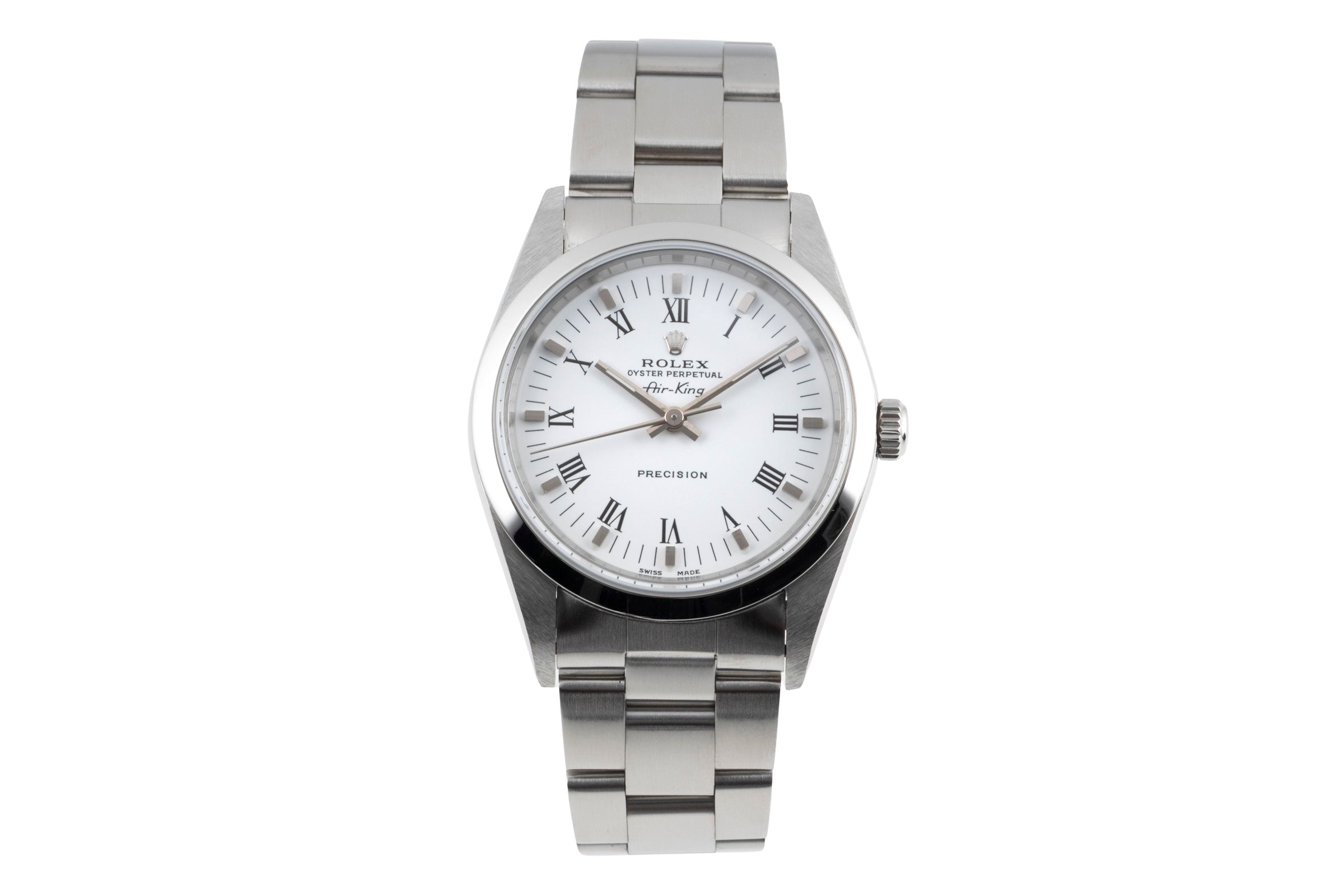 Rolex Air King Precision White Roman Dial Stahl Automatik Herrenuhr Ref. 14000  [2603861]