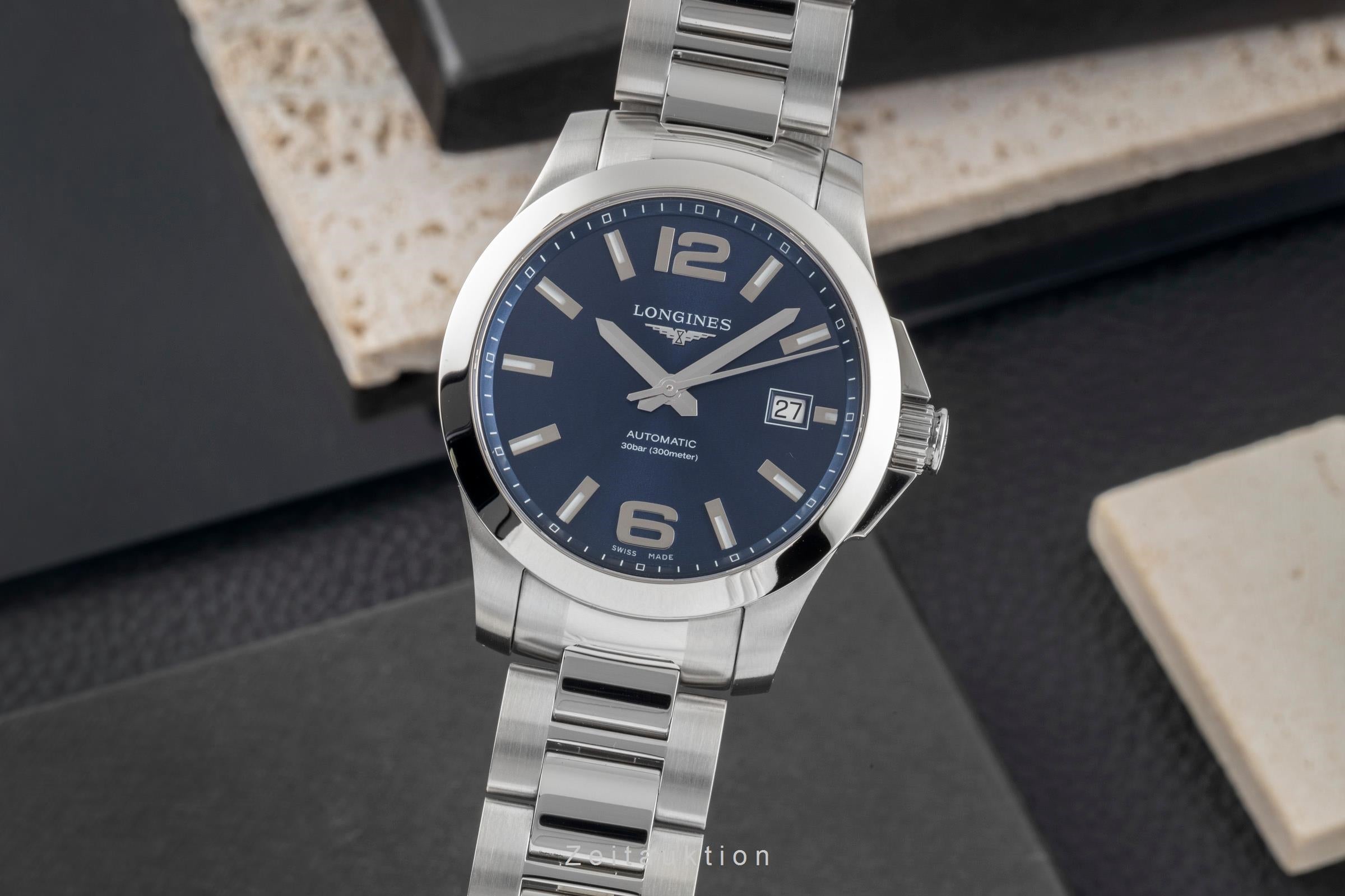 Longines Conquest steel automatic men's watch L3.676.4.99.6 LP: 2250EUR  [2603865]
