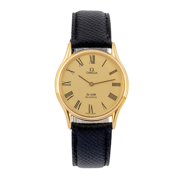 Omega De Ville gilt-brass quartz men's watch 191.0077 Vintage  [2603877]