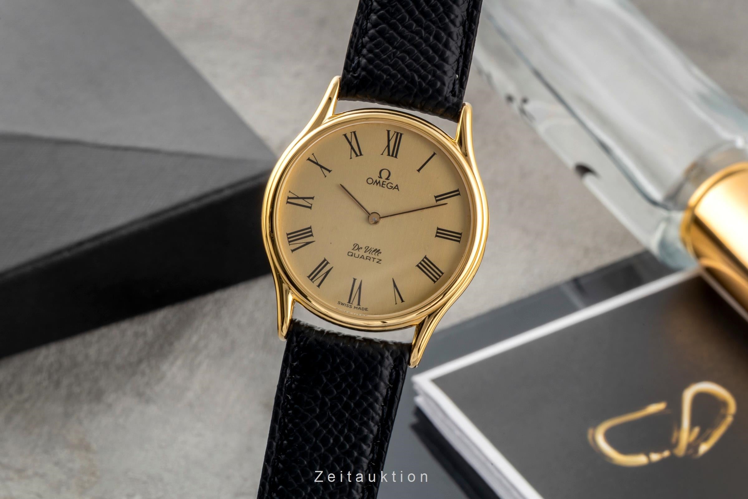 Omega De Ville gilt-brass quartz men's watch 191.0077 Vintage  [2603877]