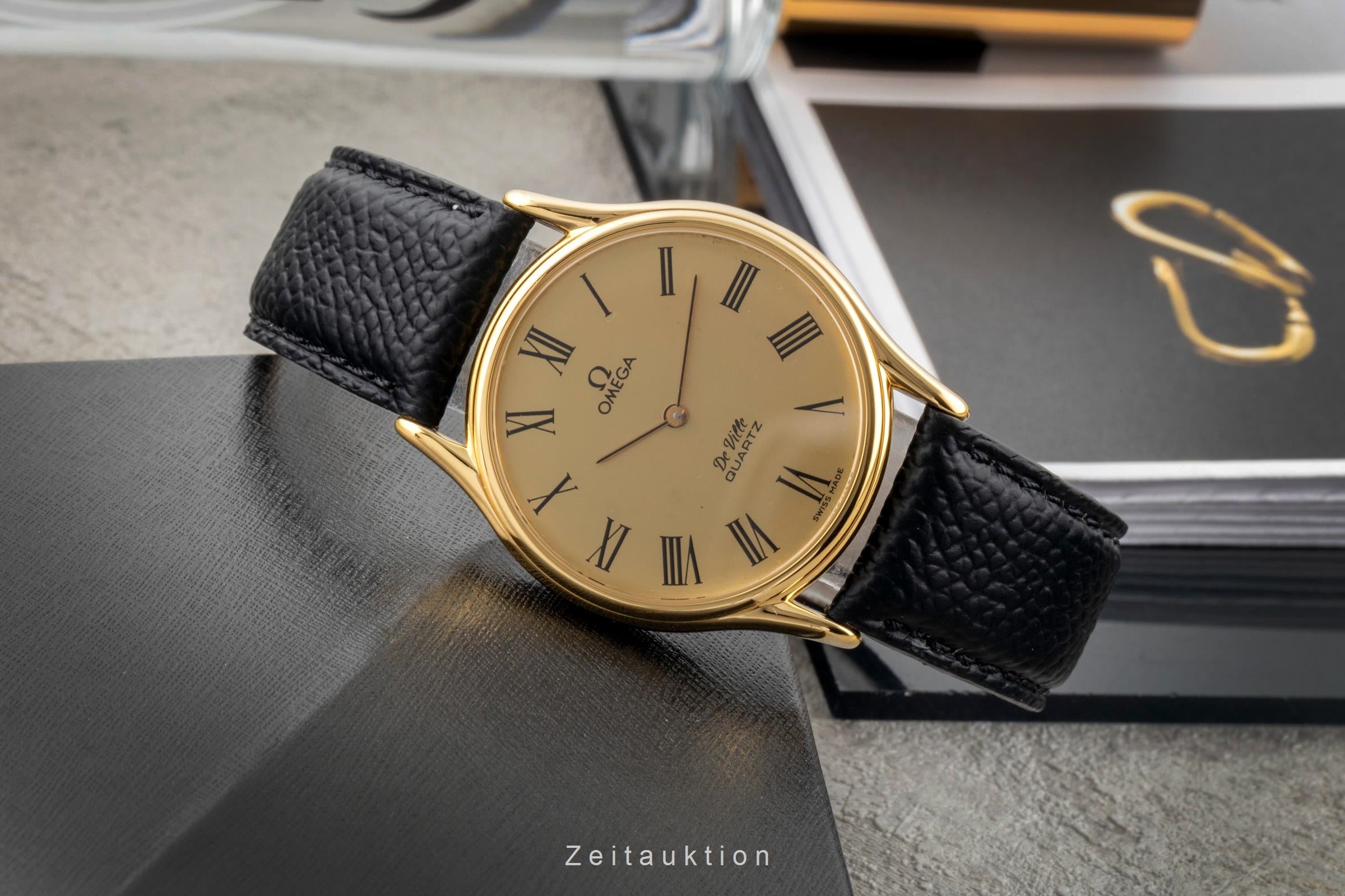 Omega De Ville gilt-brass quartz men's watch 191.0077 Vintage  [2603877]