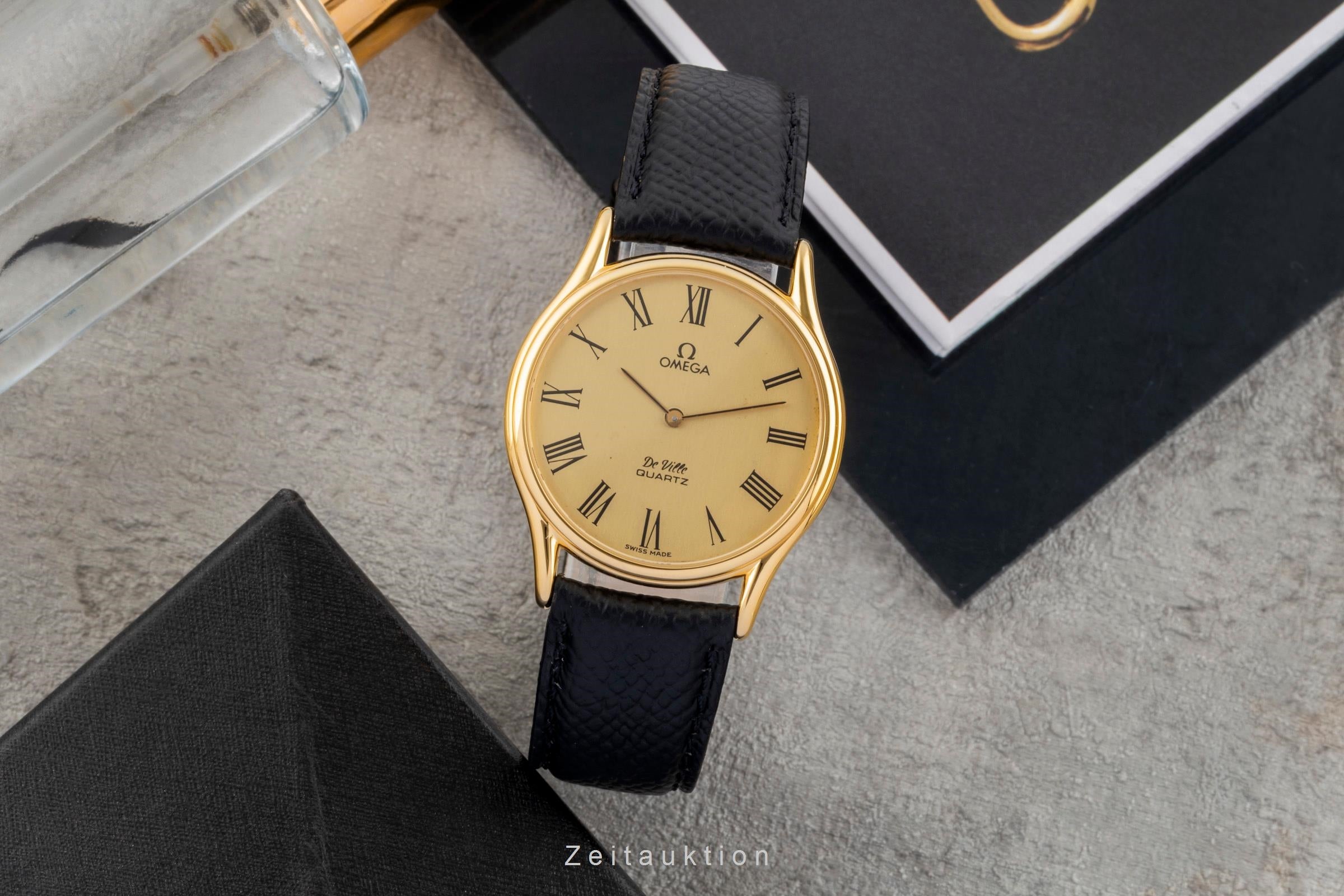 Omega De Ville gilt-brass quartz men's watch 191.0077 Vintage  [2603877]