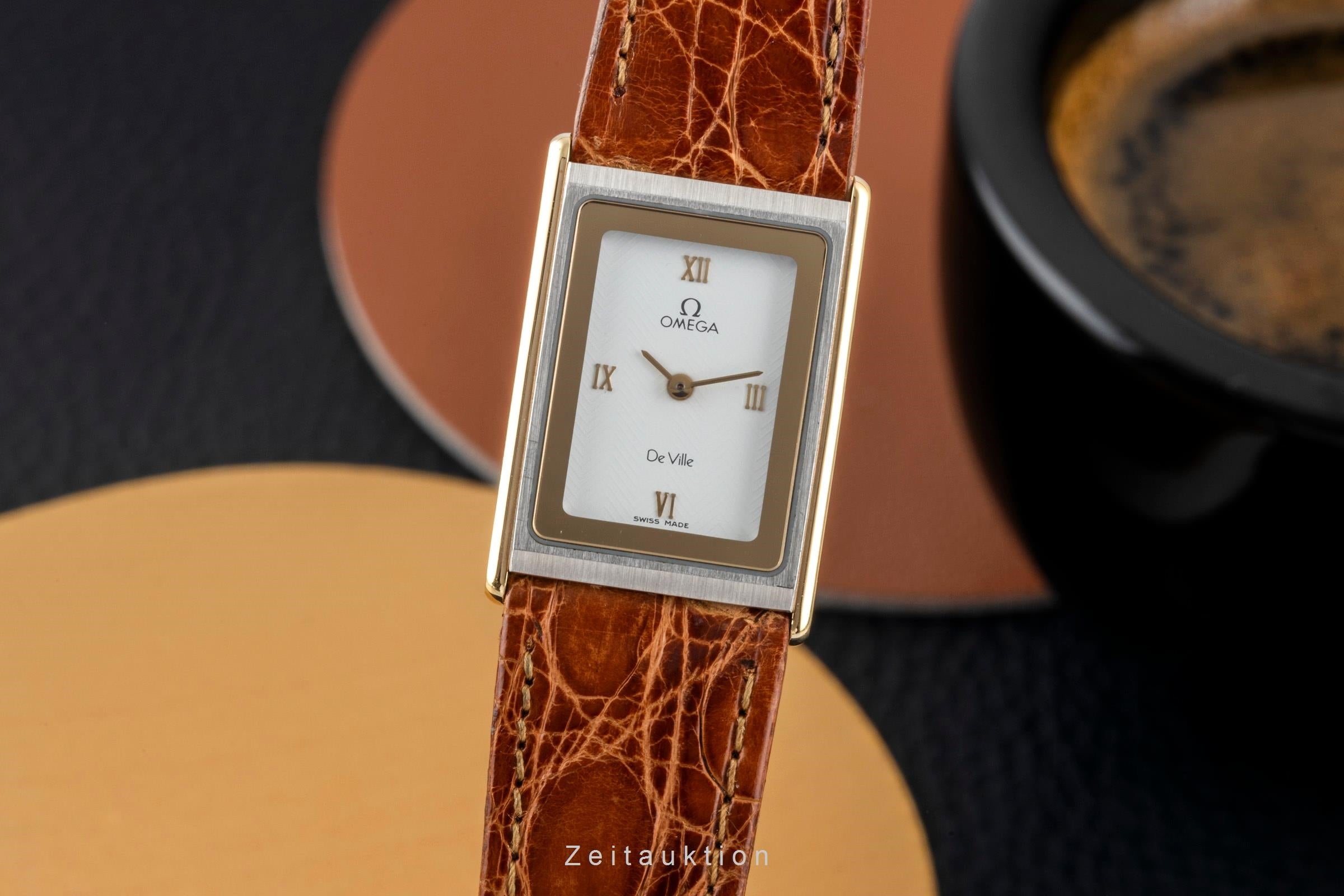 Omega De Ville acero / oro cuarzo reloj para damas  591.0264 Vintage  [2603881]
