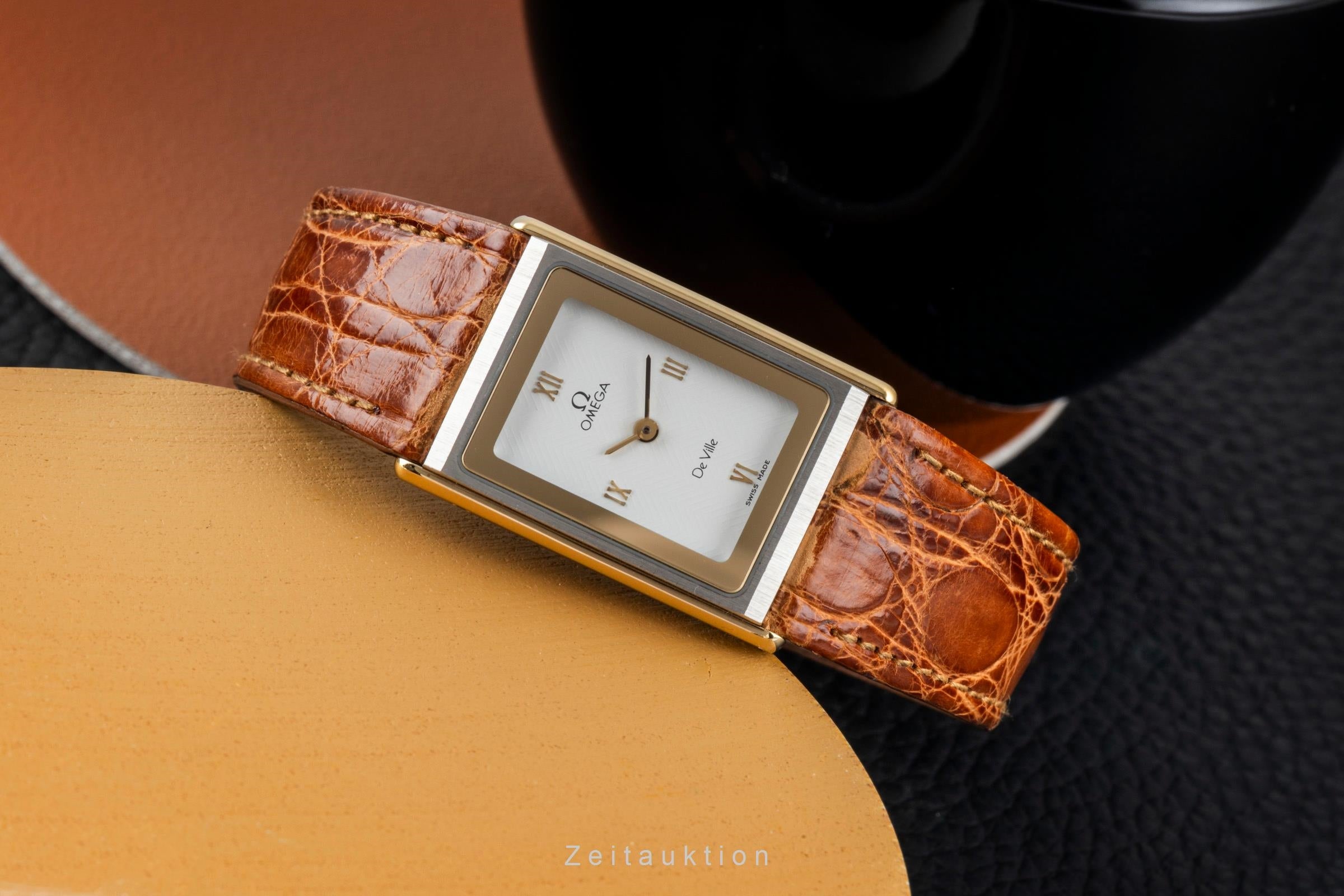 Omega De Ville acero / oro cuarzo reloj para damas  591.0264 Vintage  [2603881]