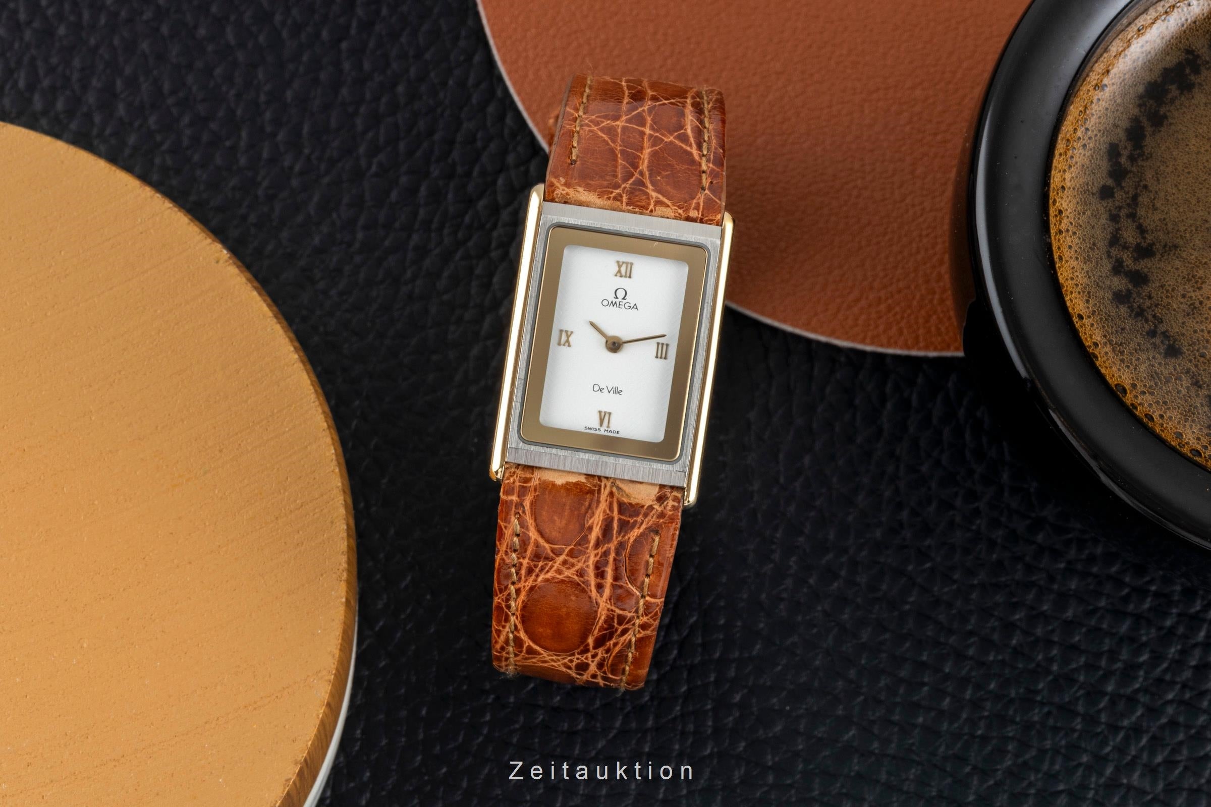 Omega De Ville acero / oro cuarzo reloj para damas  591.0264 Vintage  [2603881]