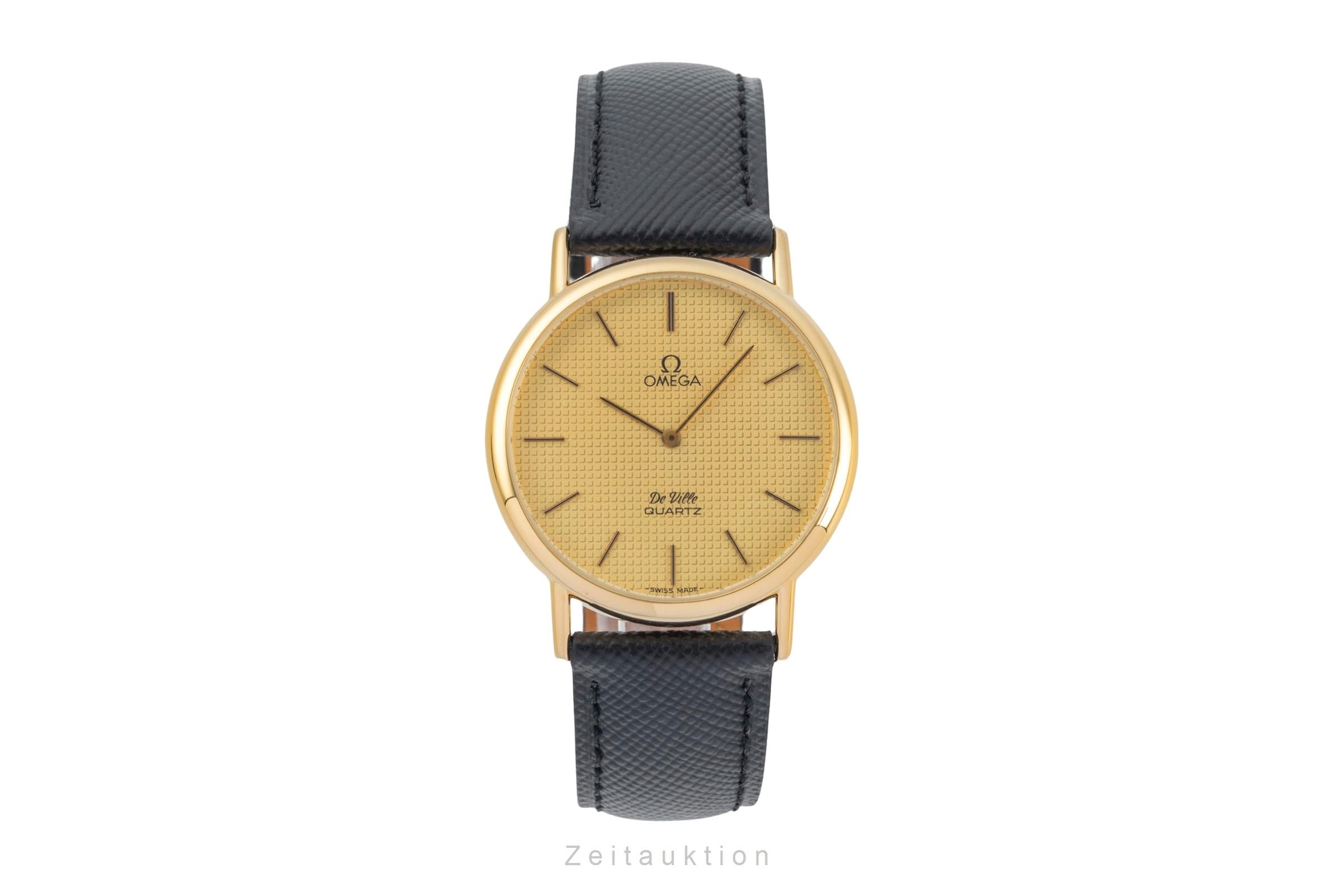 Omega De Ville acero / banado en oro cuarzo reloj para caballeros 191.0092 Vintage  [2603882]