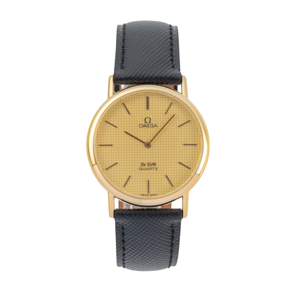 Omega De Ville acero / banado en oro cuarzo reloj para caballeros 191.0092 Vintage  [2603882]
