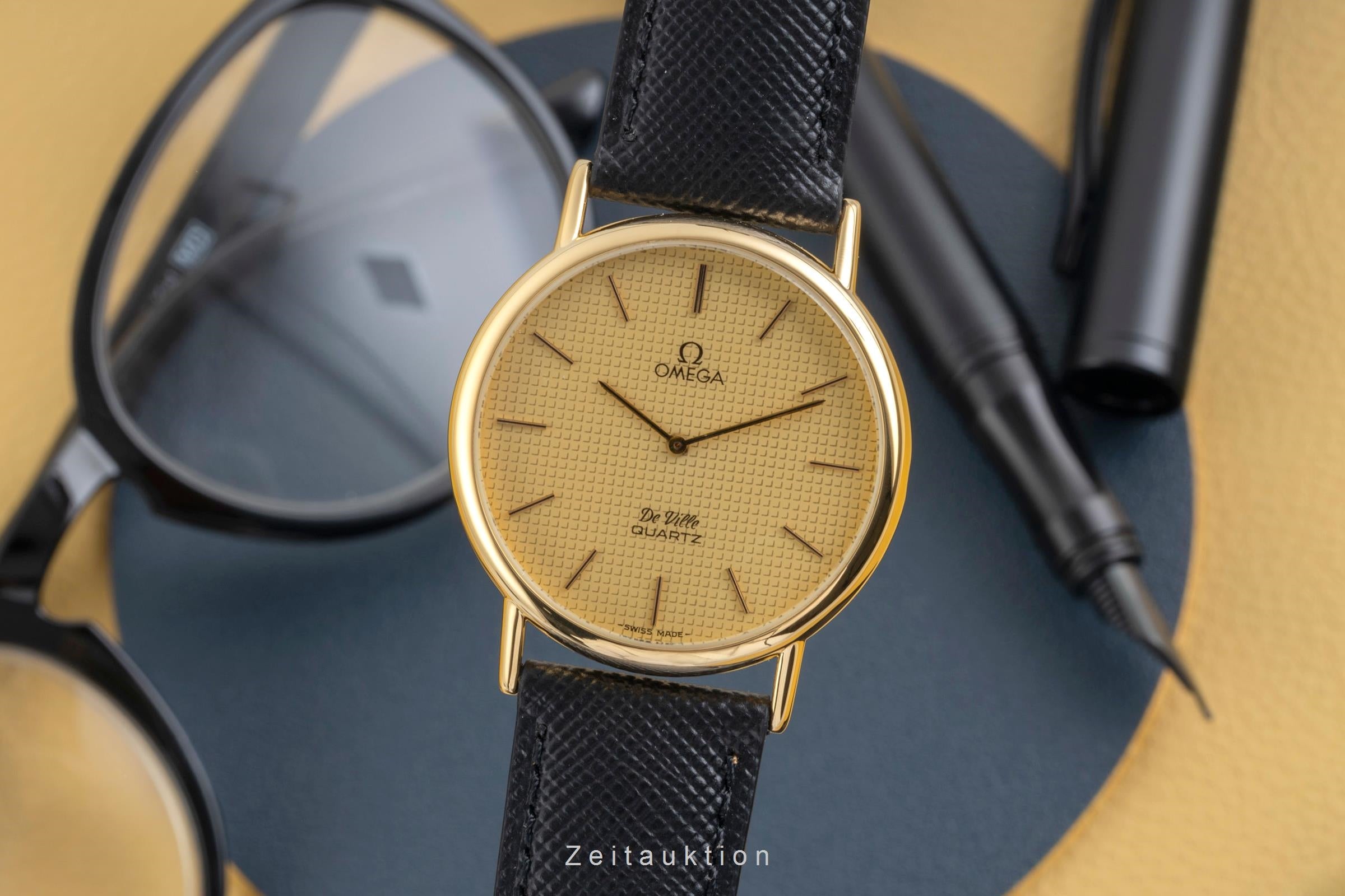 Omega De Ville acero / banado en oro cuarzo reloj para caballeros 191.0092 Vintage  [2603882]