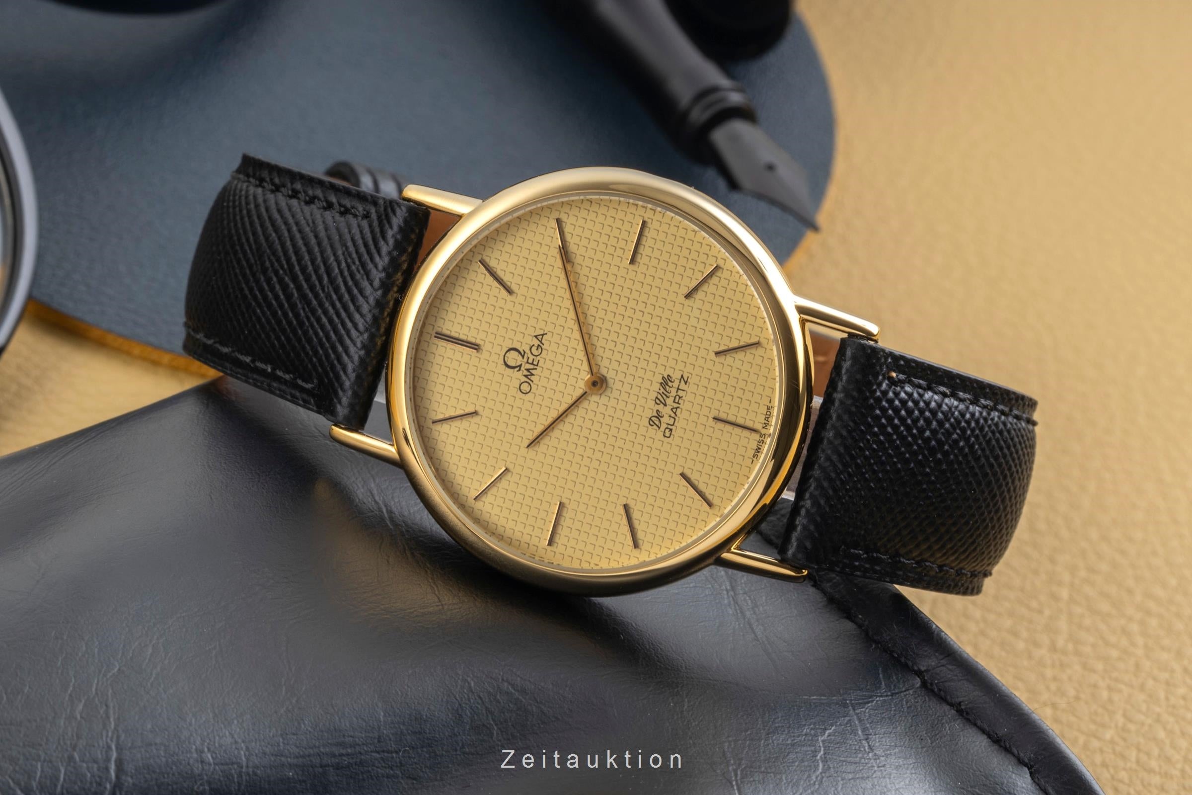 Omega De Ville acero / banado en oro cuarzo reloj para caballeros 191.0092 Vintage  [2603882]