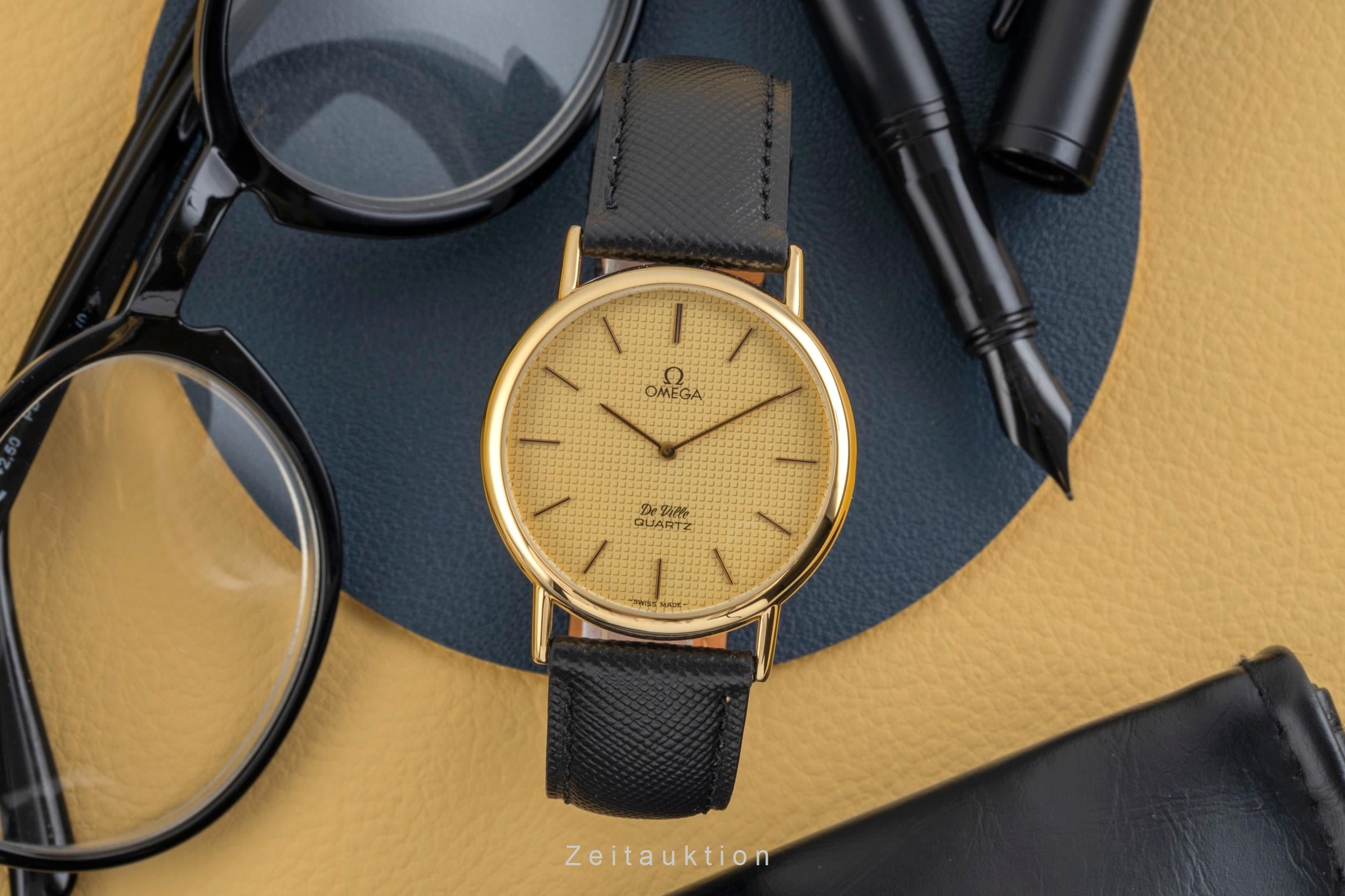 Omega De Ville acero / banado en oro cuarzo reloj para caballeros 191.0092 Vintage  [2603882]