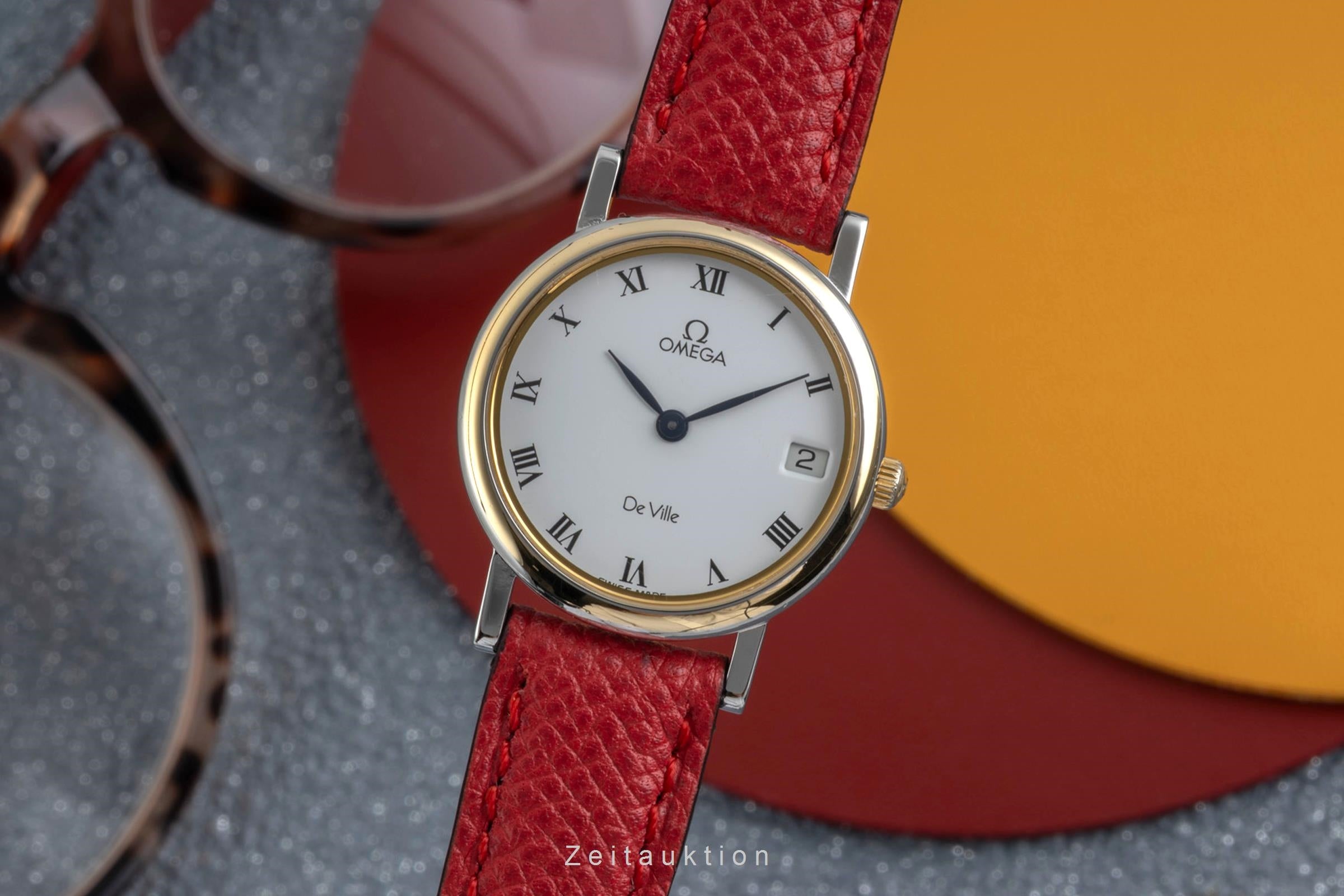 Omega De Ville acier / doré quartz montre pour femmes 596.2379  [2603901]