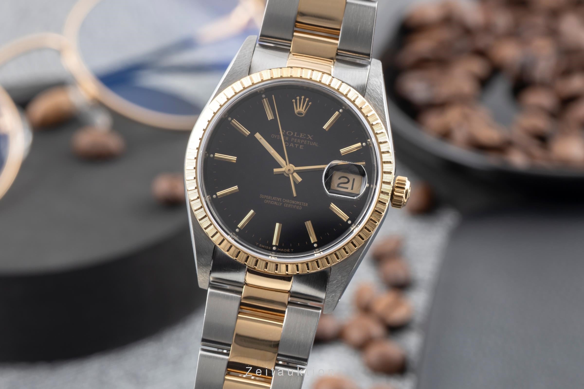 Rolex Date acciaio / oro automatismo orologio da uomo 15223  [2603930]