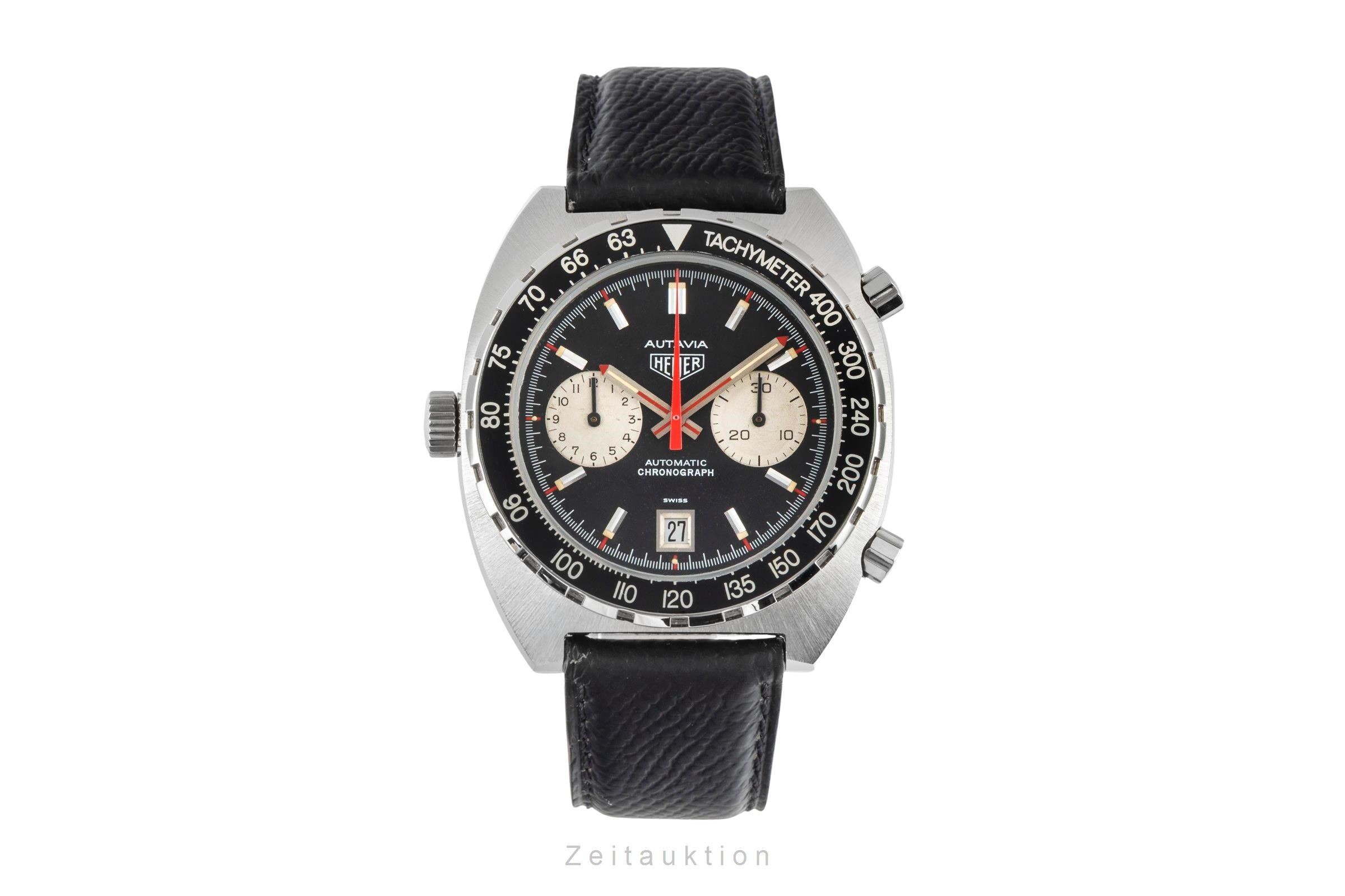 Heuer Autavia chronograph steel automatic men's watch 11063 Vintage  [2603942]