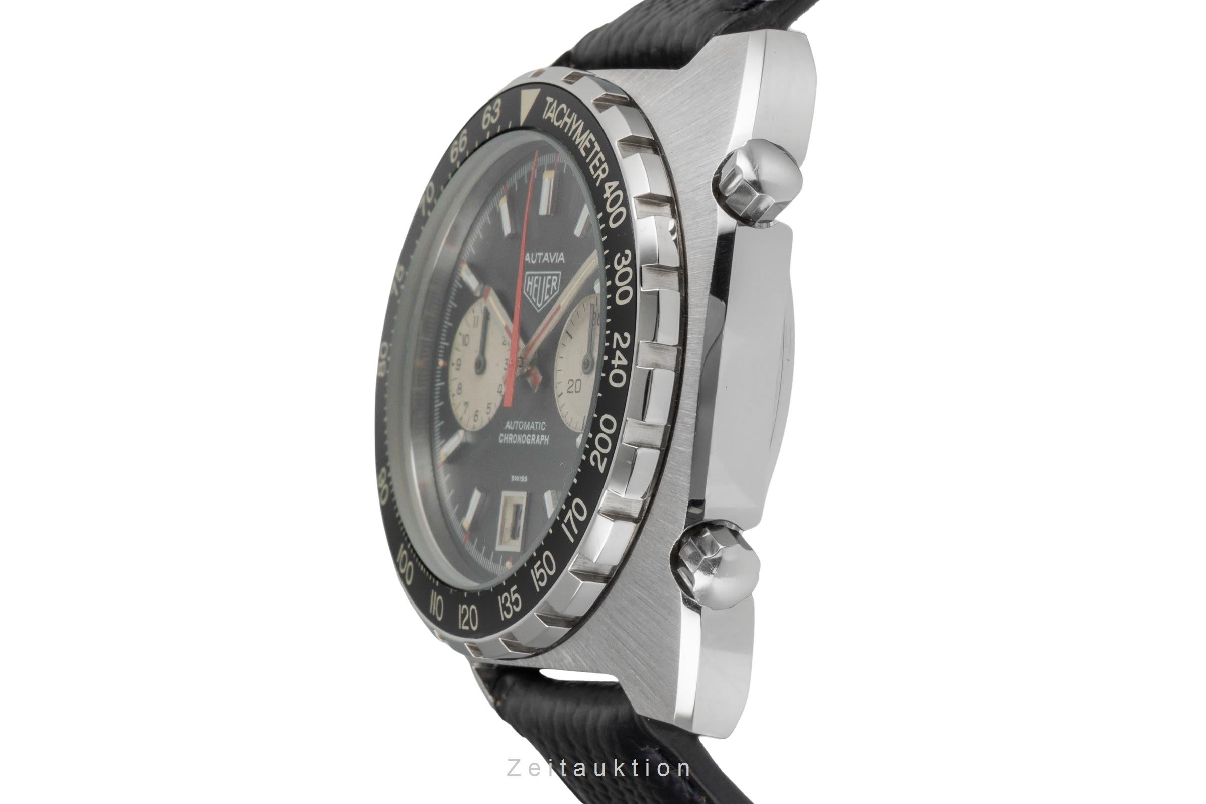 Heuer Autavia chronograph steel automatic men's watch 11063 Vintage  [2603942]
