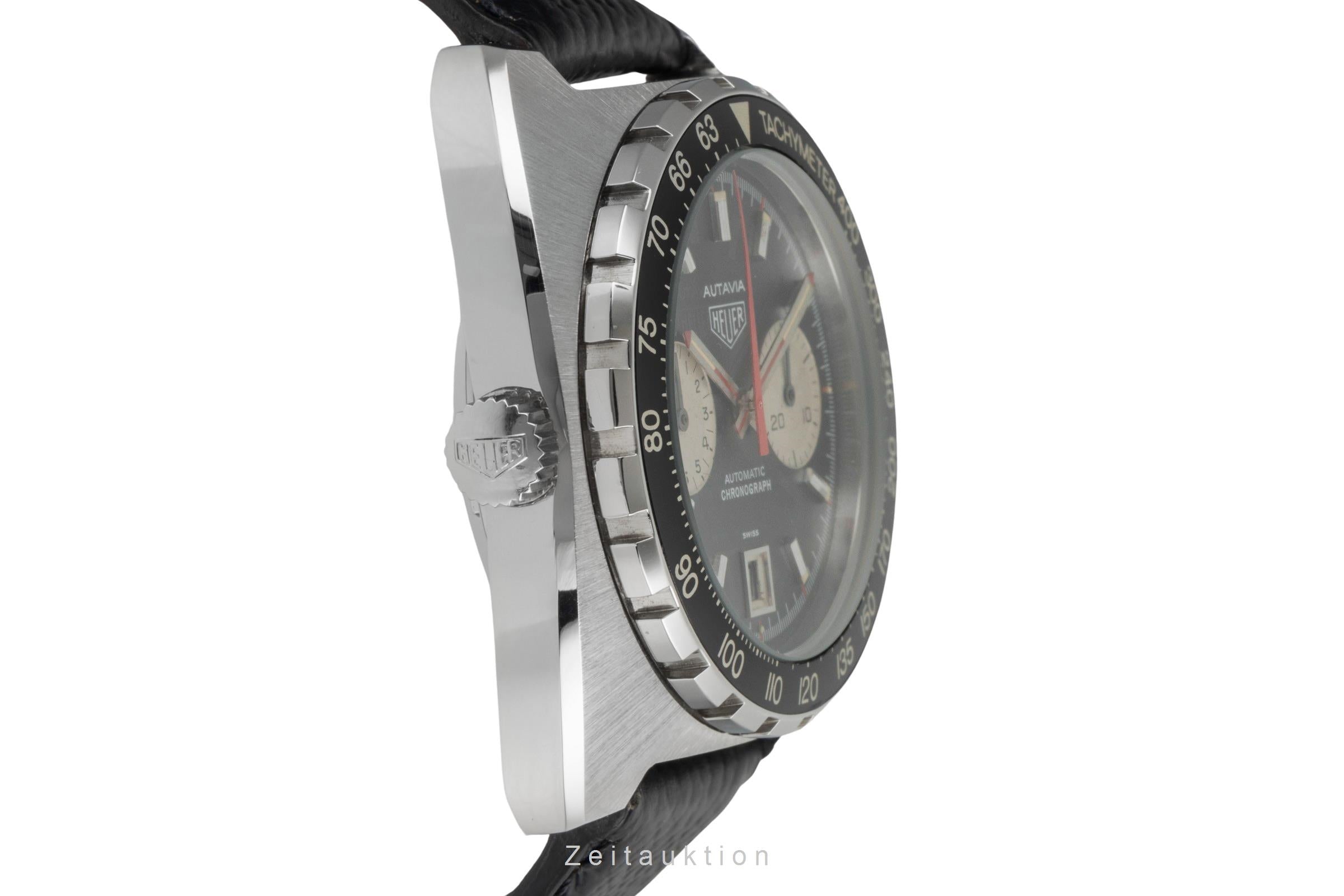 Heuer Autavia chronograph steel automatic men's watch 11063 Vintage  [2603942]