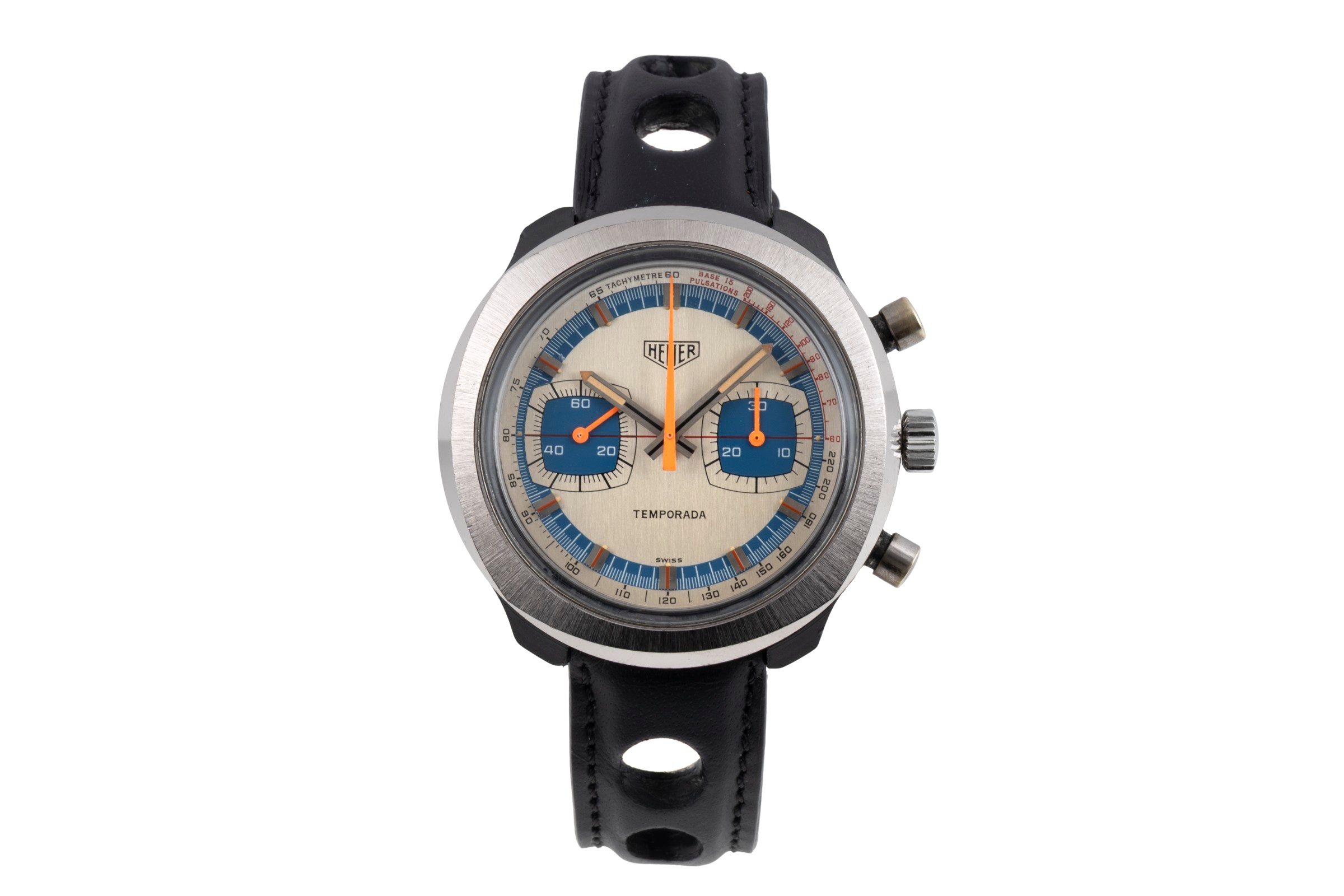 Heuer Temporada chronograph plastic manual winding men's watch 733.809 Vintage  [2603944]