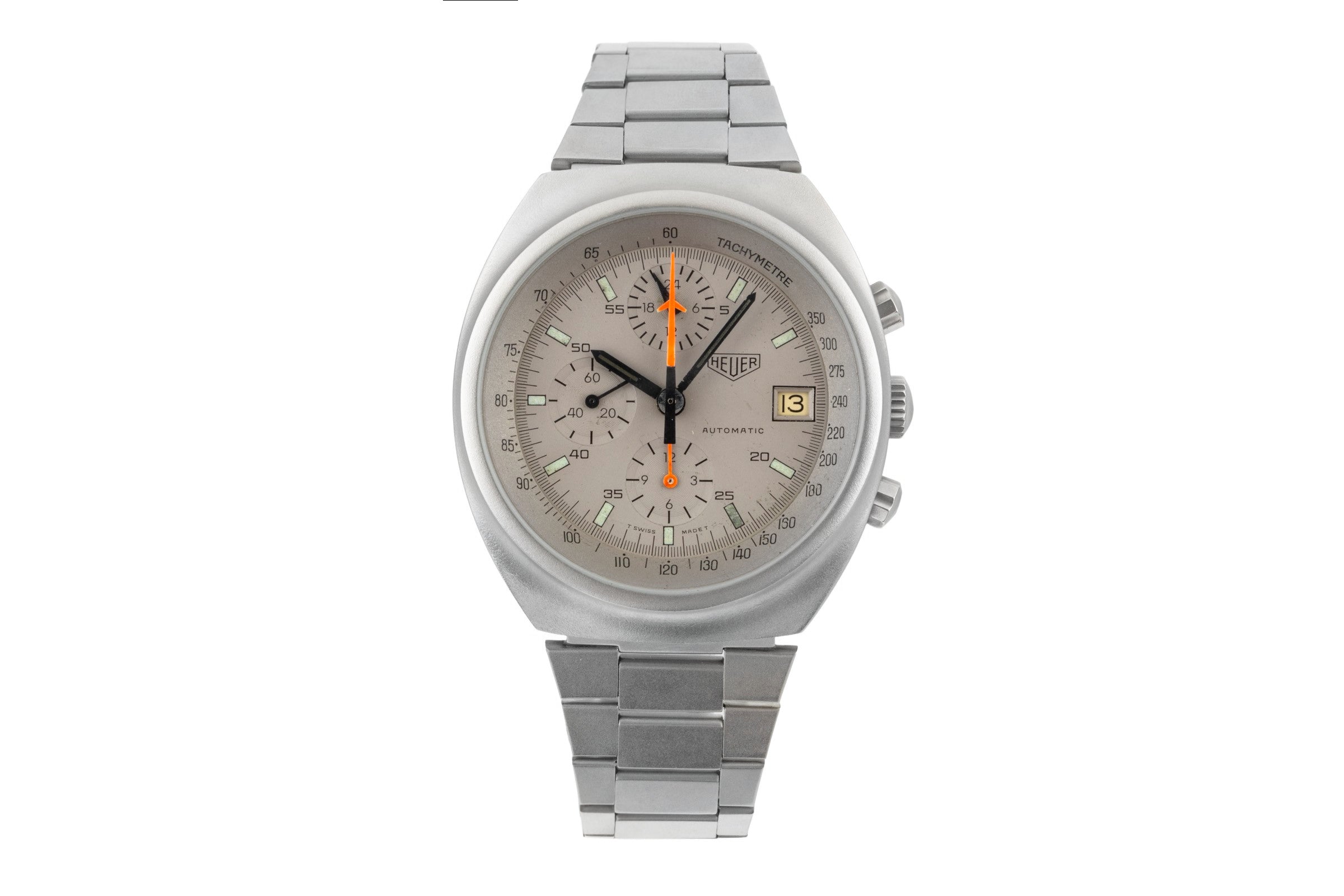 Heuer Chronograph Pewter Stahl Lemania 5100 Herrenuhr Ref. 510.503 Vintage [2603947]