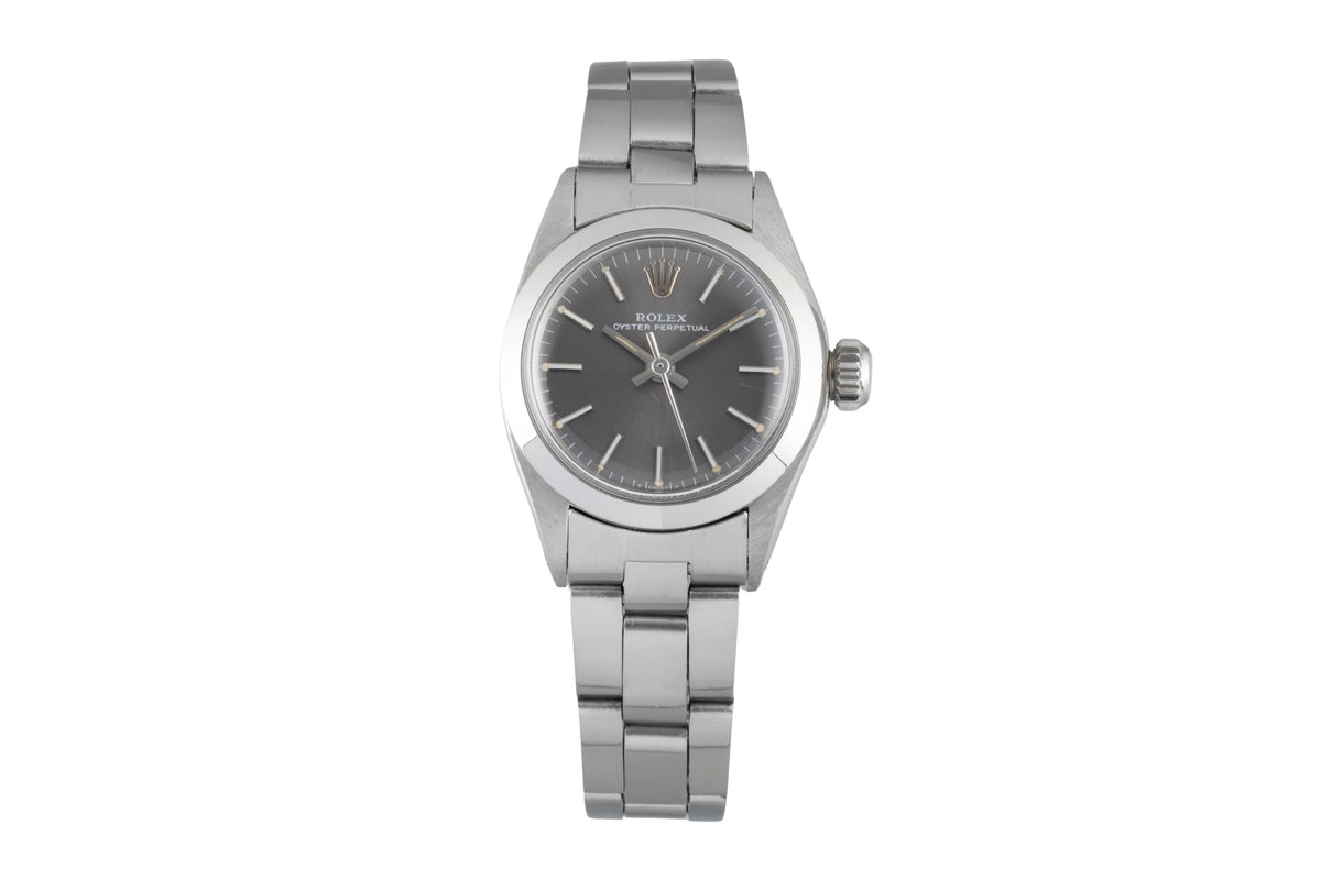 Rolex Oyster Perpetual Grey Dial Stahl Automatik Damenuhr Ref. 6618 Vintage  [2603948]