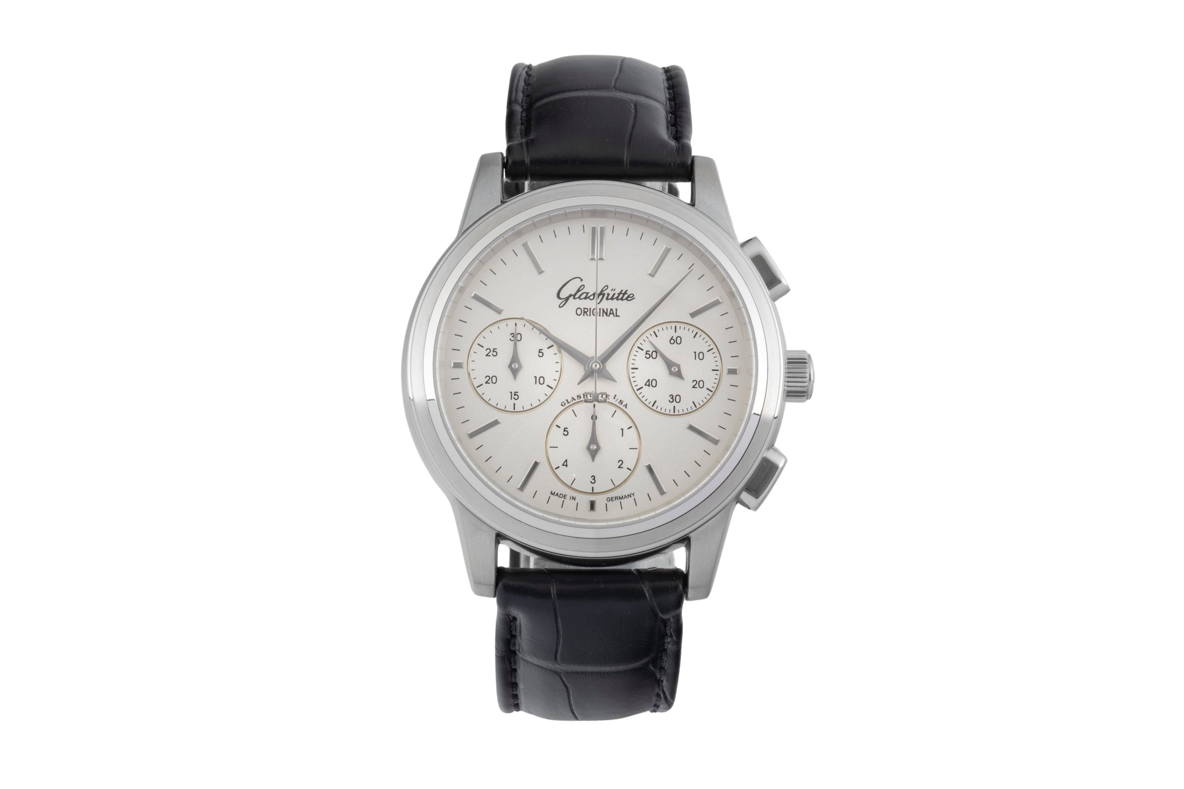 Glashütte Senator chronographe acier automatique montre pour hommes 1-39-31-11-13-04  [2603951]