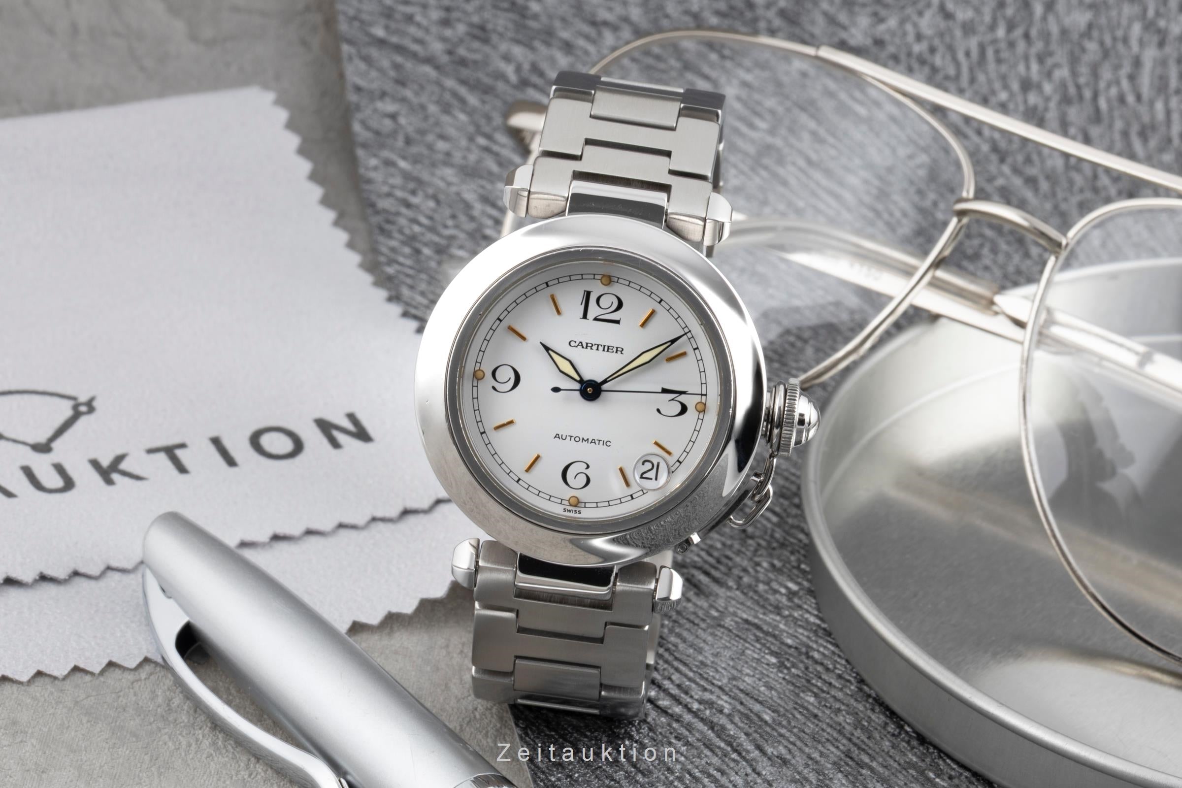 Cartier Pasha acero automático reloj para caballeros W31015M7  [2603952]