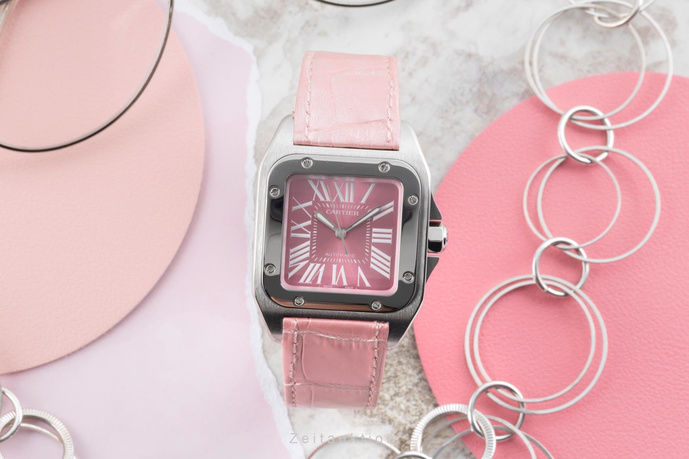 Cartier Santos 100 acero automático reloj para damas  W20133X8, 2878  [2603957]