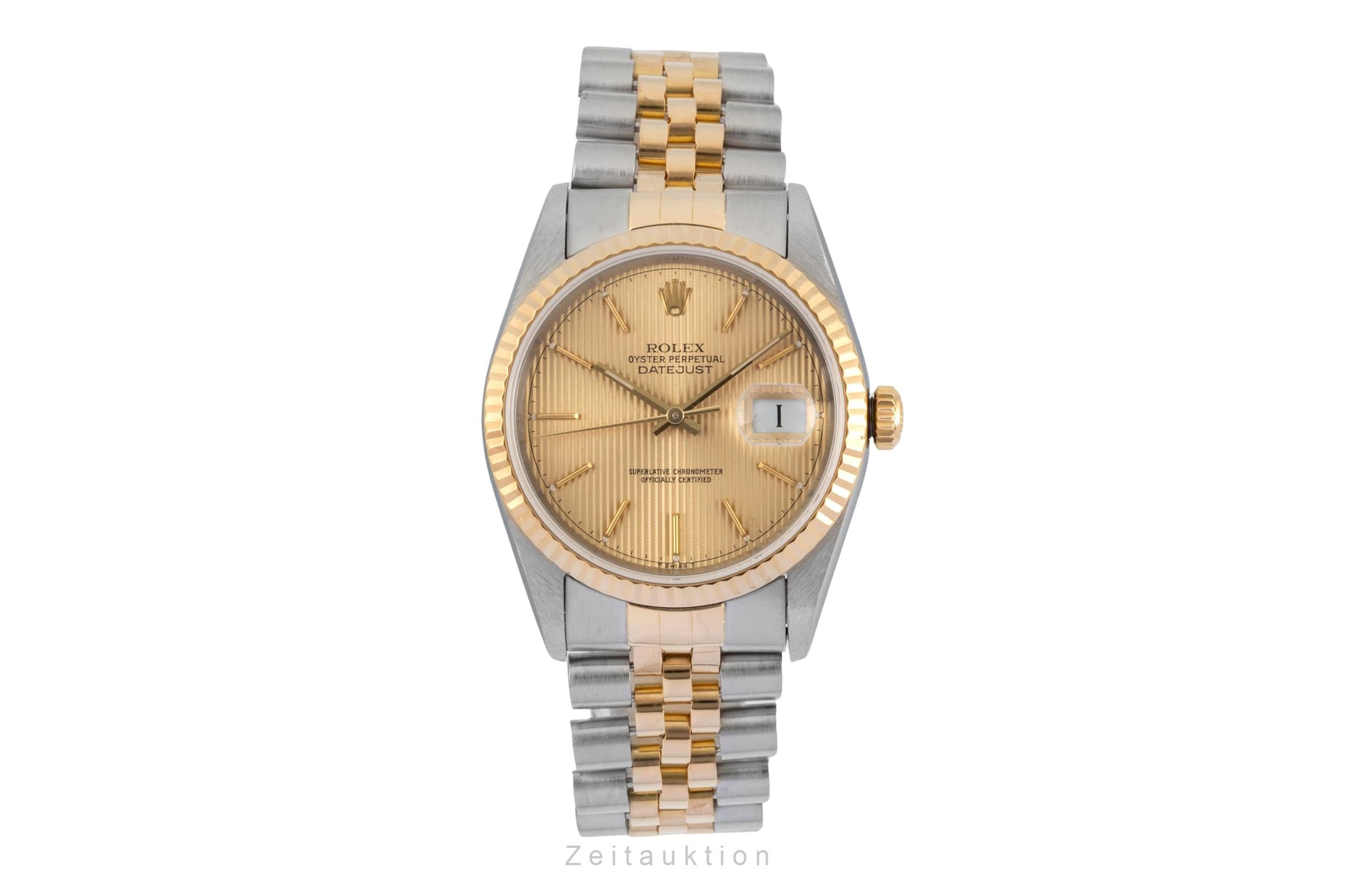Rolex Datejust 36 Tapestry Dial Stahl Gold Ref. 16233 B&P LC100 Collector´s Set [2603970]