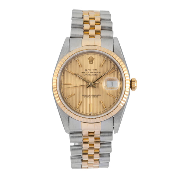 Rolex Datejust 36 Tapestry Dial Stahl Gold Ref. 16233 B&P LC100 Collector´s Set [2603970]