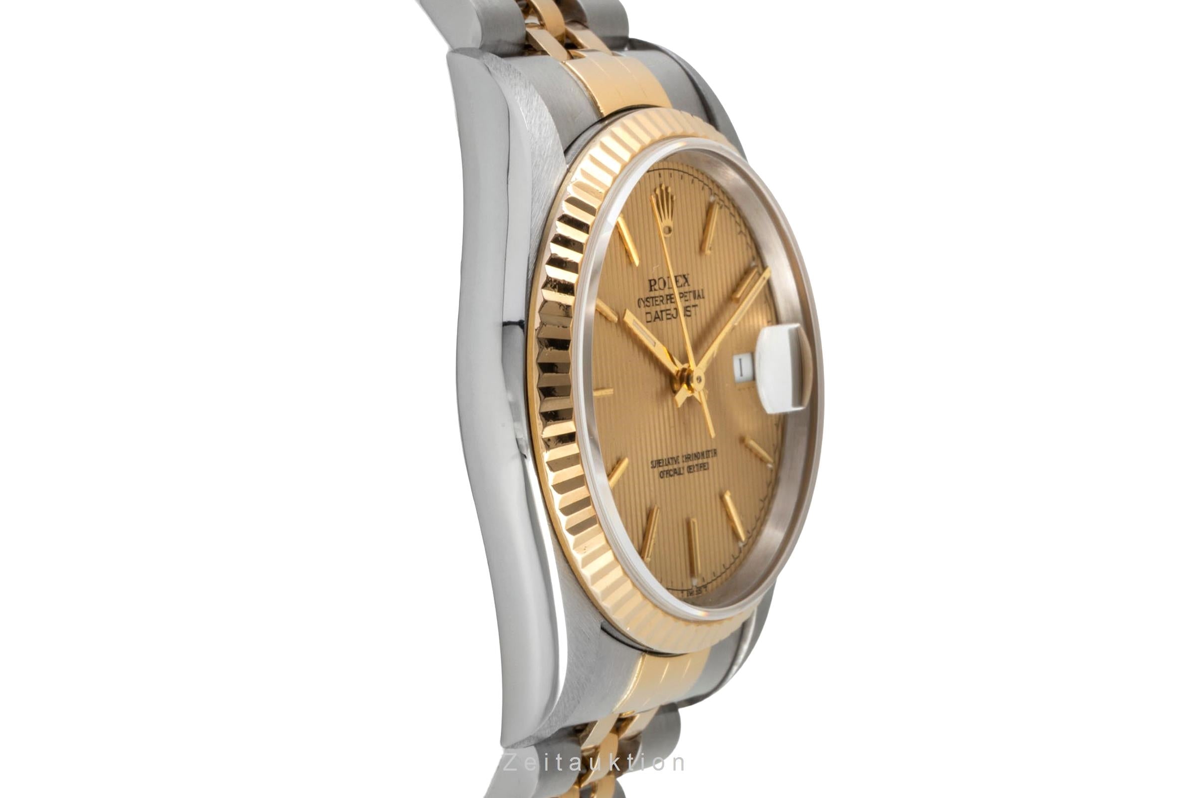 Rolex Datejust 36 Tapestry Dial Stahl Gold Ref. 16233 B&P LC100 Collector´s Set [2603970]