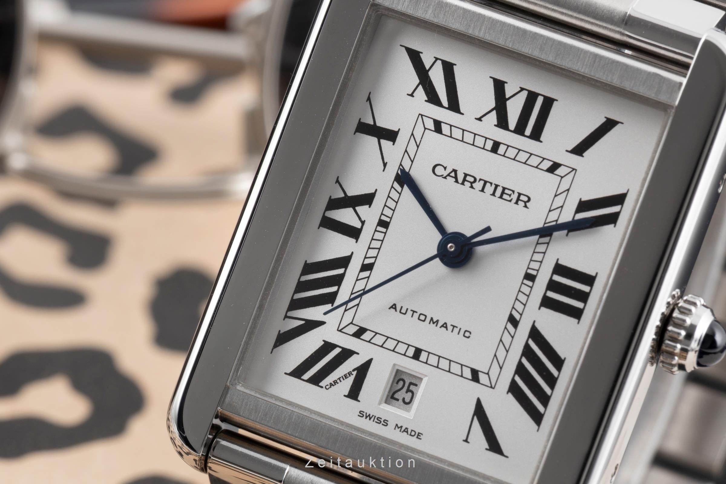Cartier Tank acero automático reloj para caballeros W5200028  [2603976]