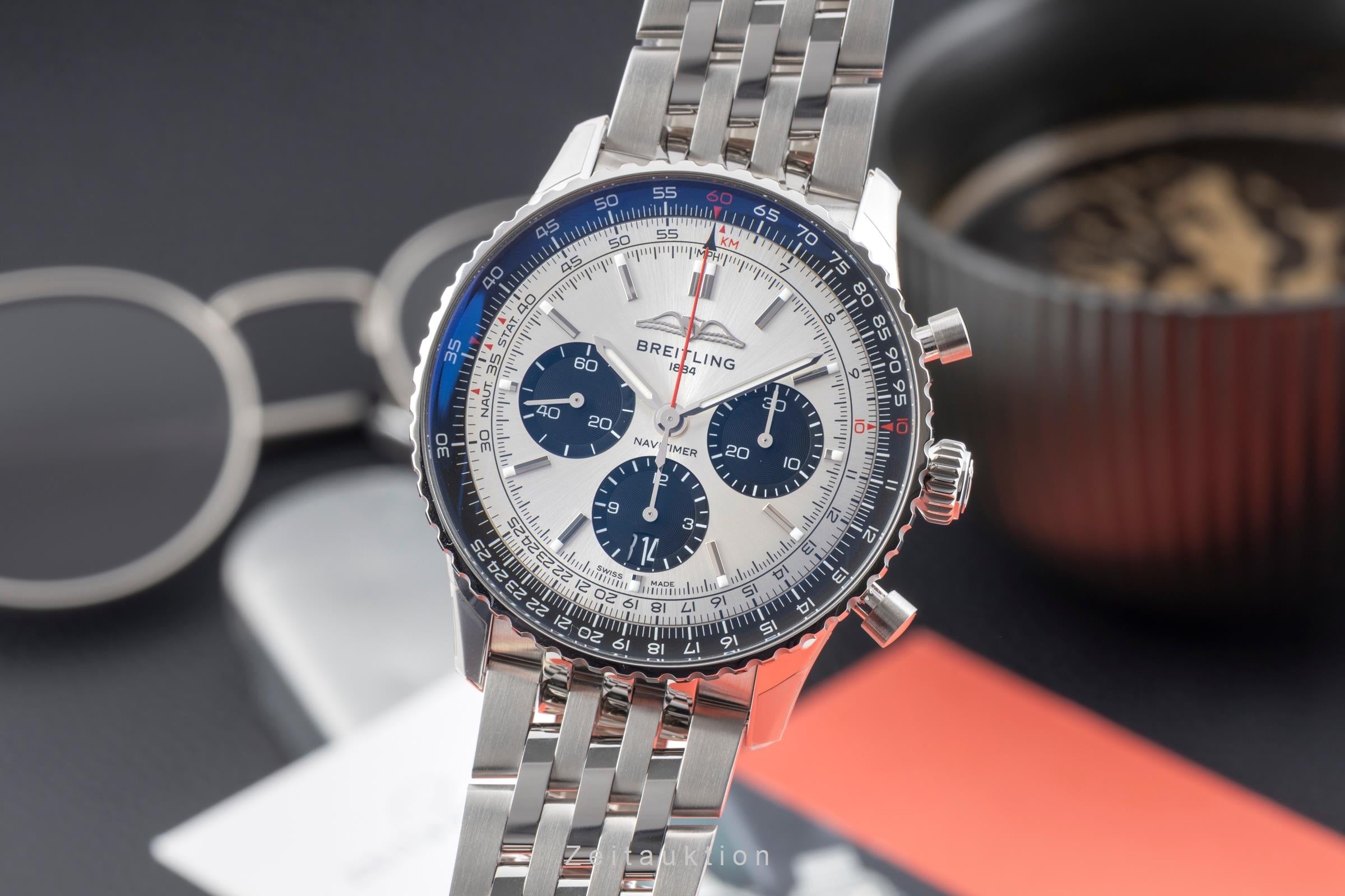 Breitling Navitimer chronograph steel automatic men's watch AB0138241G1A1 LP: 9850EUR  [2603981]