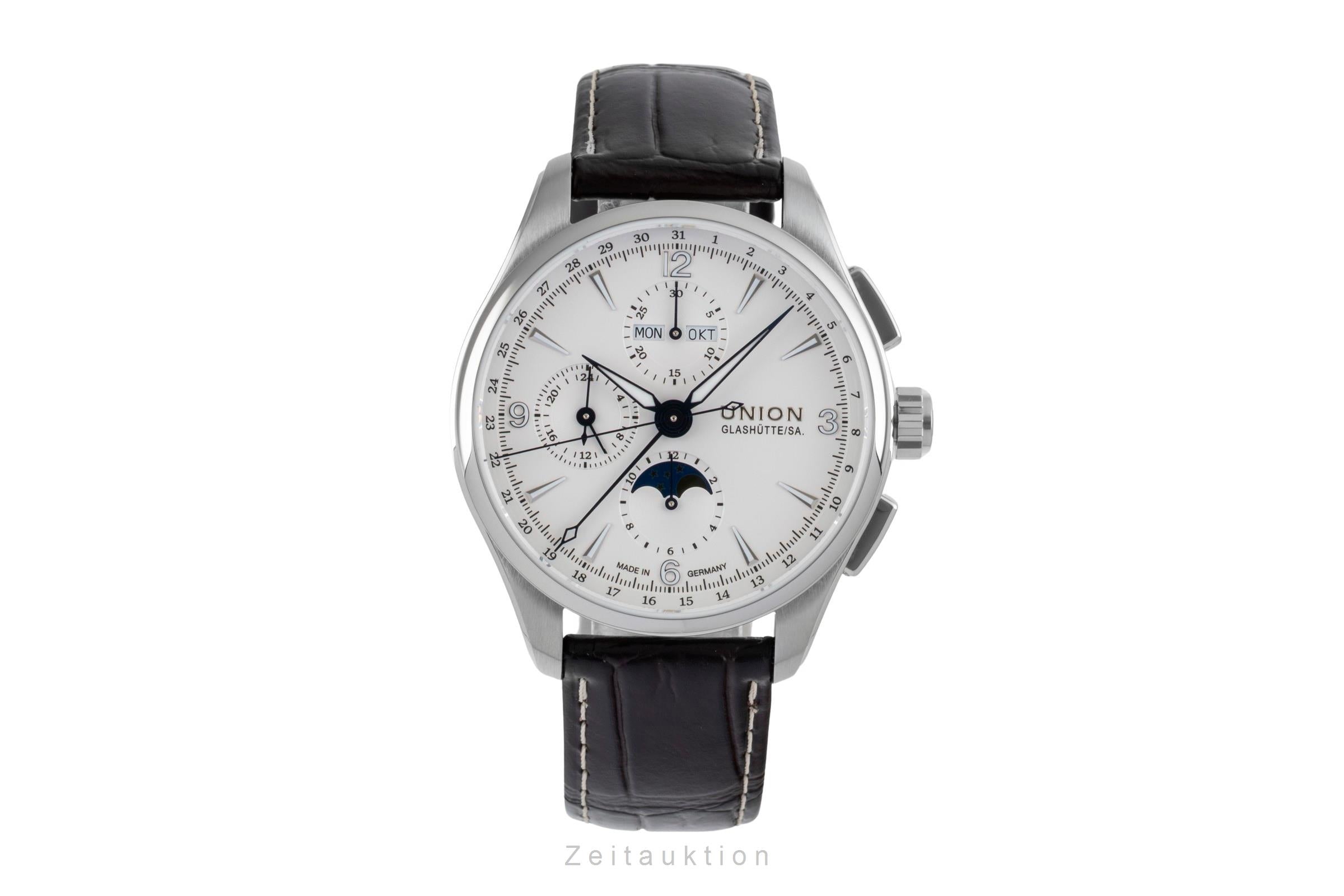 Union Glashütte Belisar cronógrafo acero automático reloj para caballeros D014.425.16.017.00 LP: 3600EUR  [2603982]