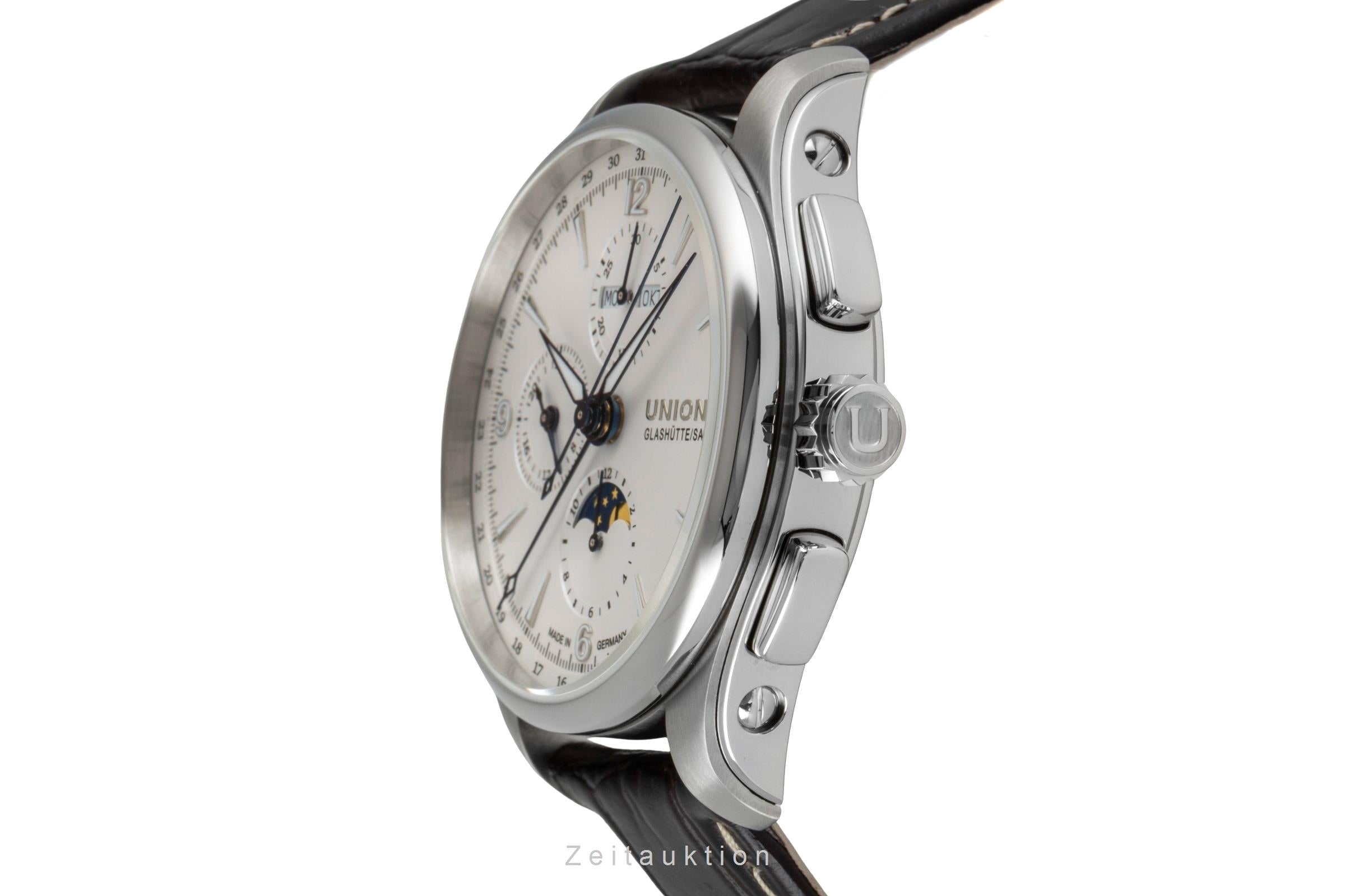 Union Glashütte Belisar cronógrafo acero automático reloj para caballeros D014.425.16.017.00 LP: 3600EUR  [2603982]