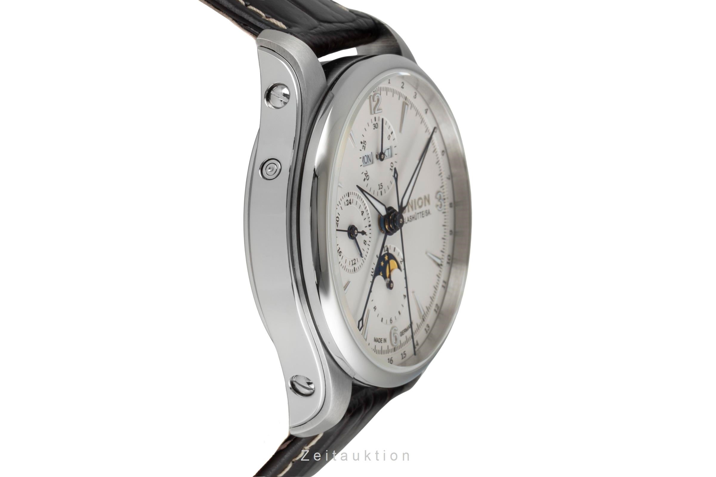 Union Glashütte Belisar cronógrafo acero automático reloj para caballeros D014.425.16.017.00 LP: 3600EUR  [2603982]